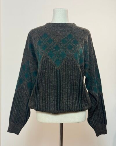 Jersey de manga larga gris con rombos