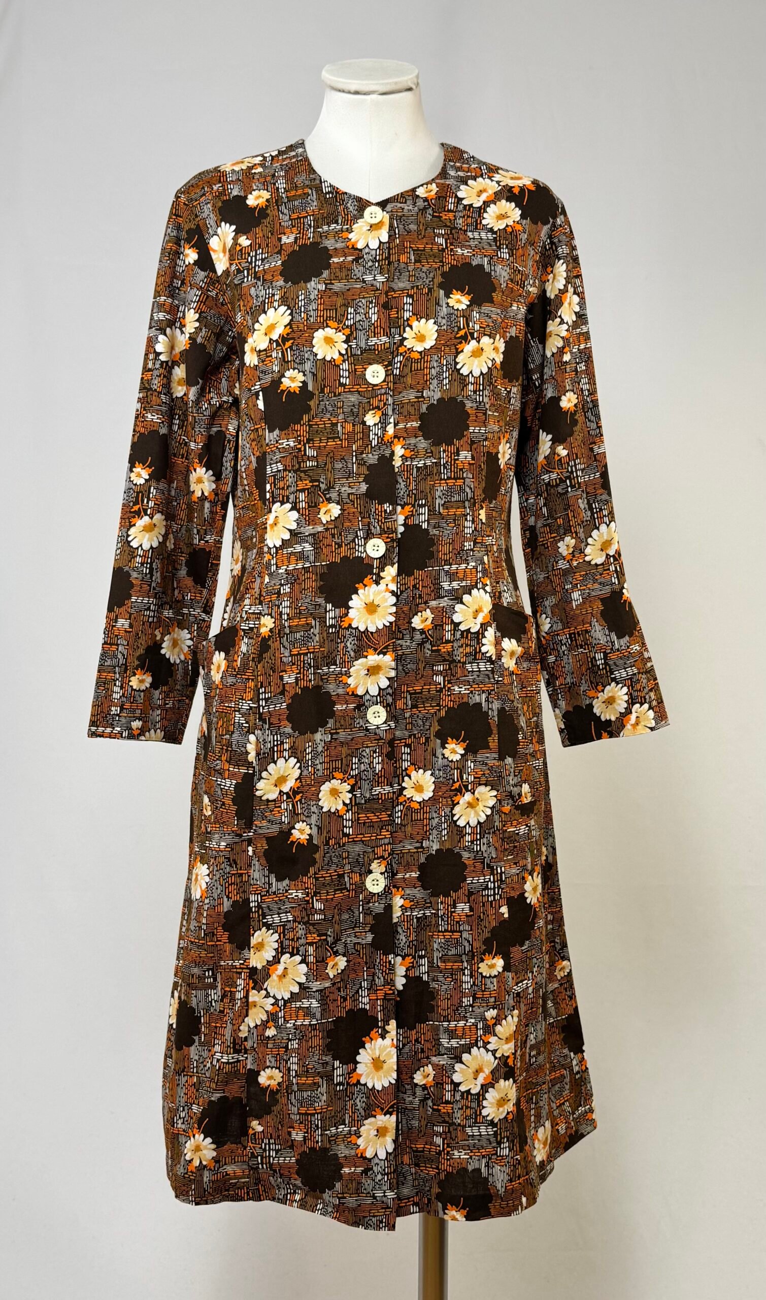 Vestido "delantal" años 70 de manga larga - Imagen 2