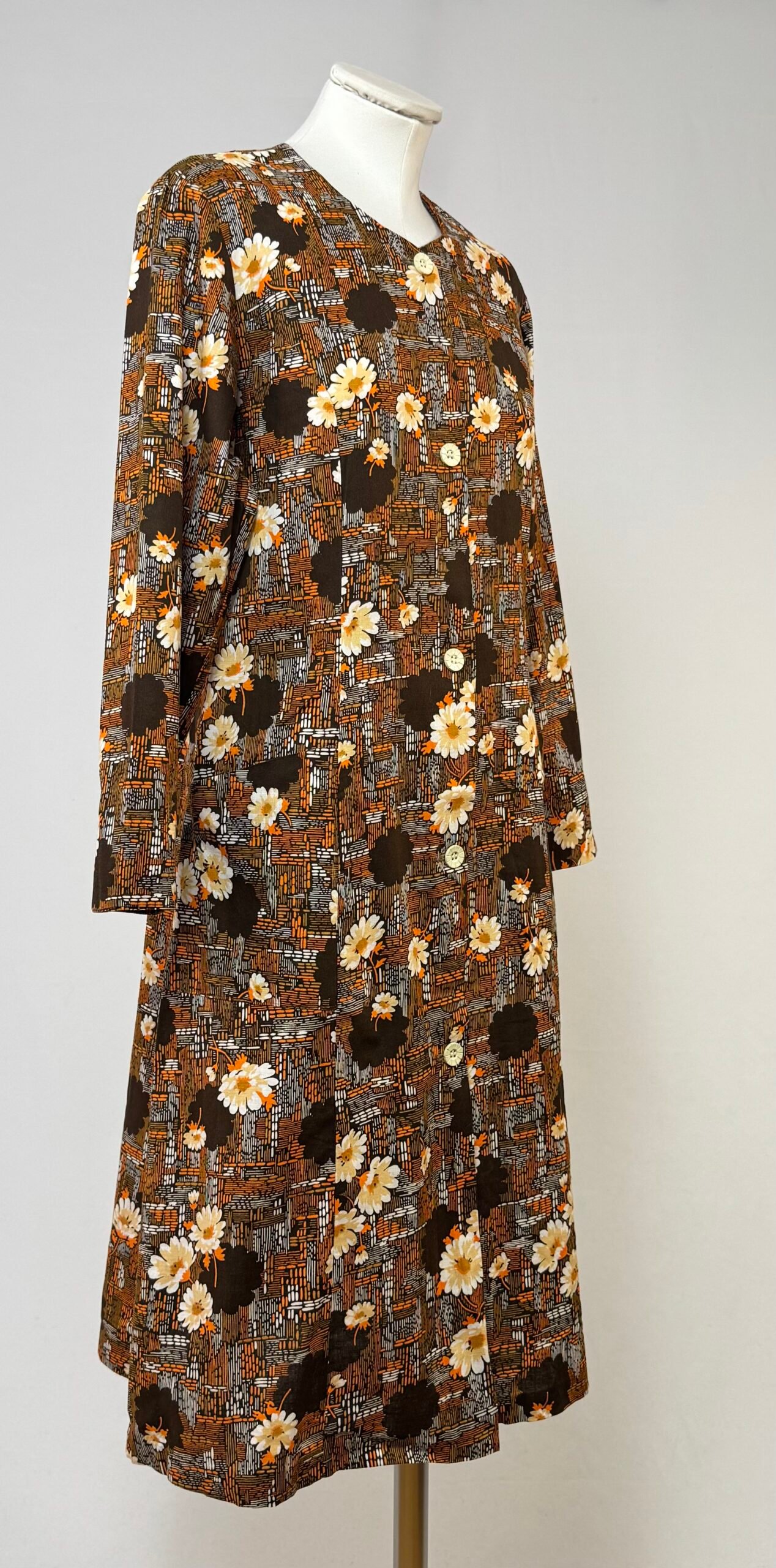 Vestido "delantal" años 70 de manga larga - Imagen 3