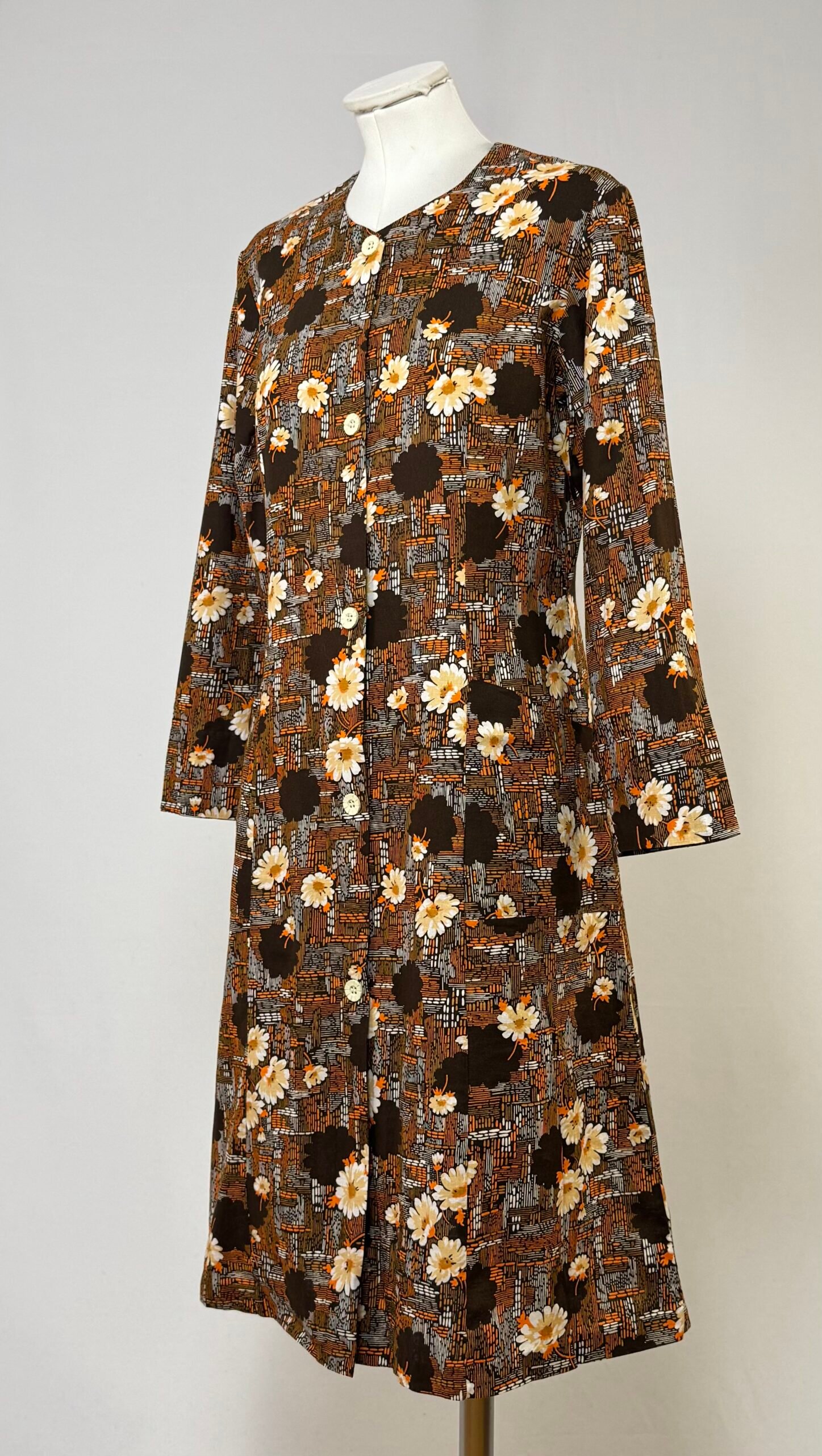 Vestido "delantal" años 70 de manga larga - Imagen 4