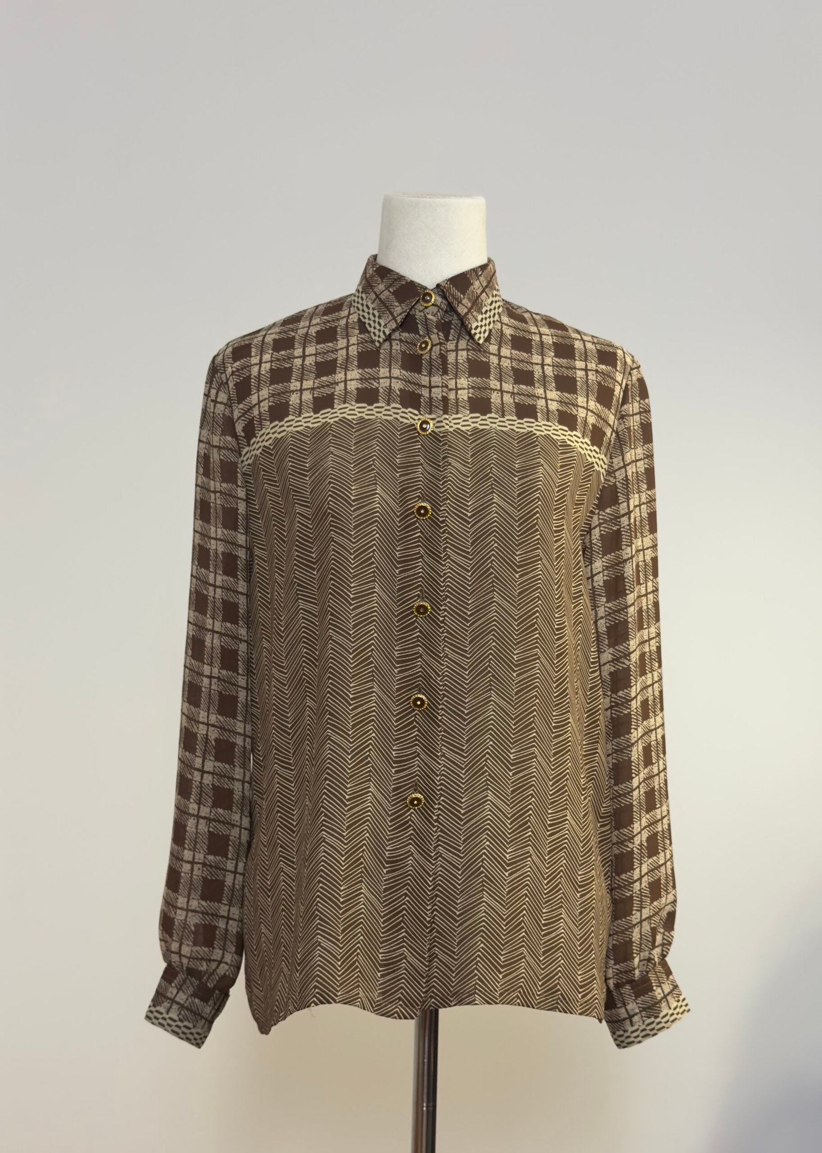 Blusa de manga larga en tonos chocolate - Imagen 6