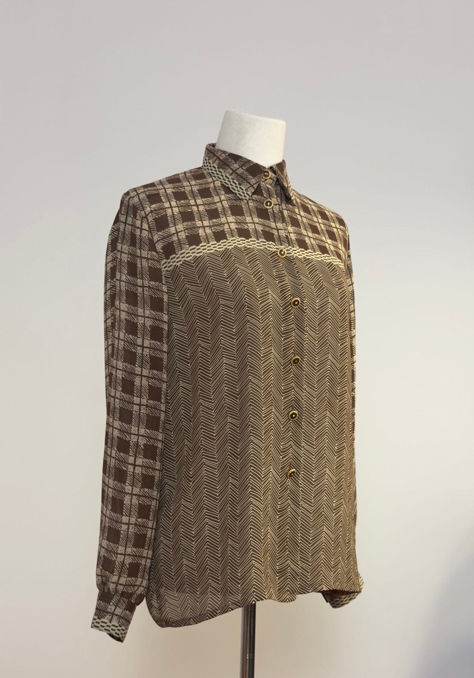 Blusa de manga larga en tonos chocolate - Imagen 7