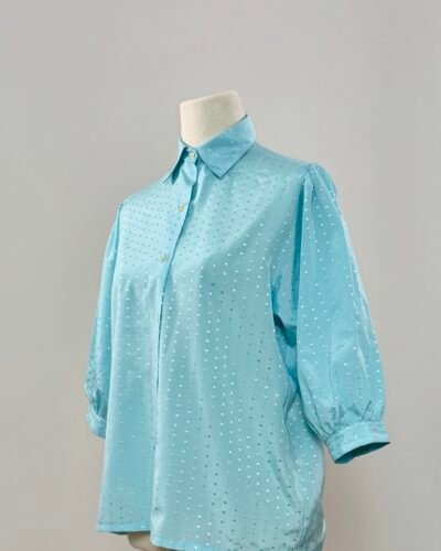 Blusa manga globo azul celeste