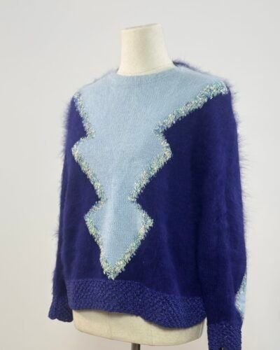 Jersey de manga larga morado de mohair