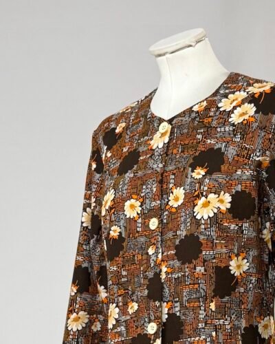 Vestido "delantal" años 70 de manga larga