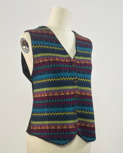 Chaleco de lana con estampado alpino