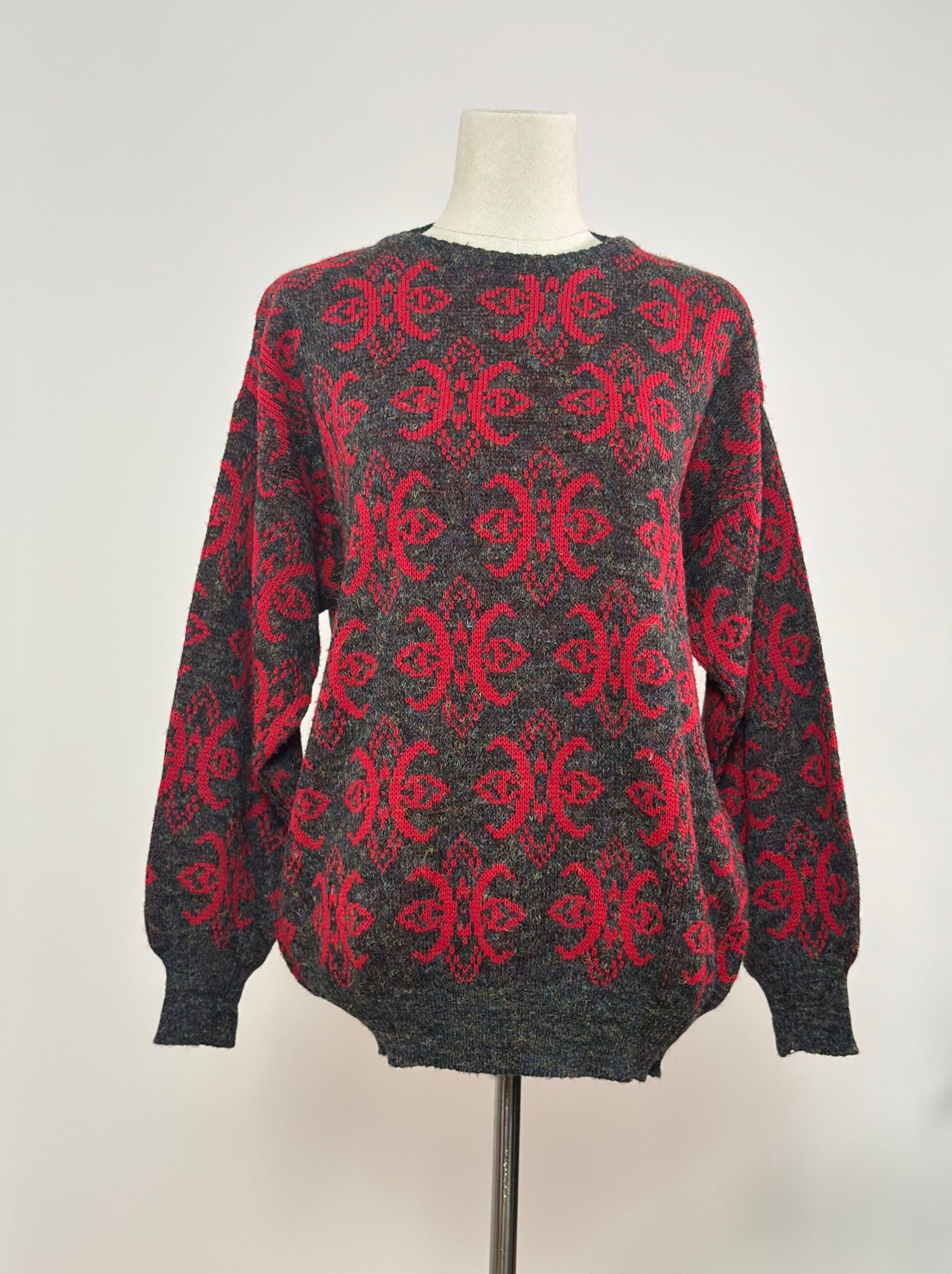 Jersey gris oscuro con estampado rojo - Imagen 5