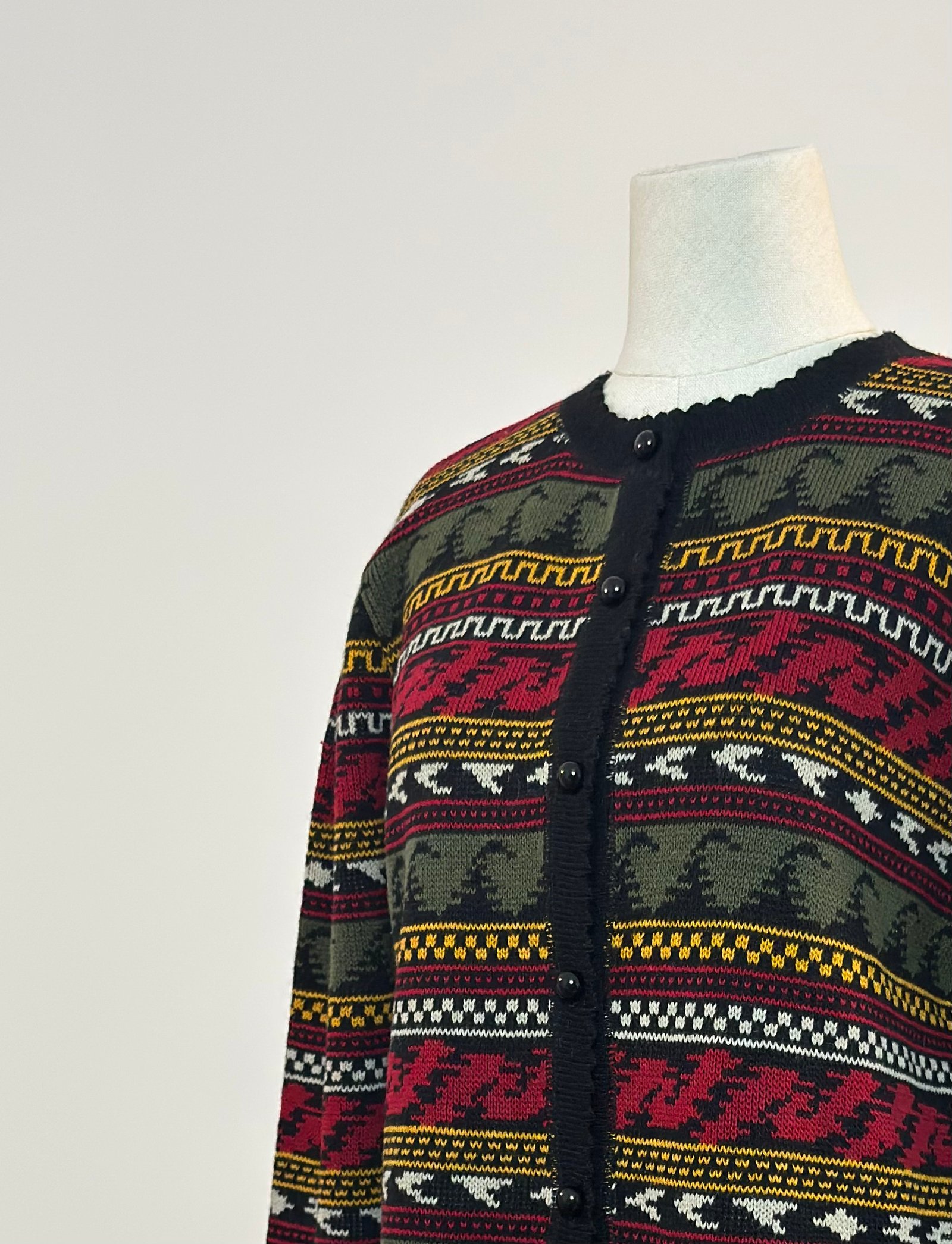 Cardigan con estampado de cenefas