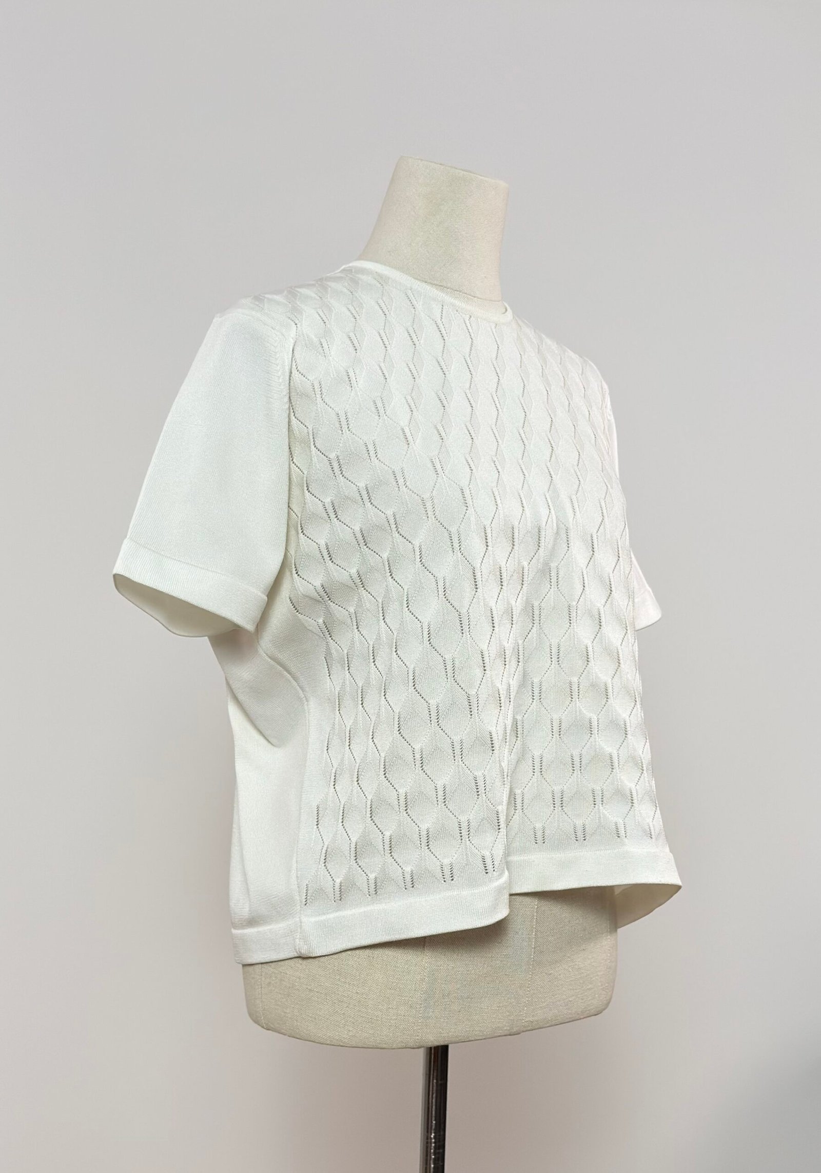 Top de punto blanco calado - Imagen 2