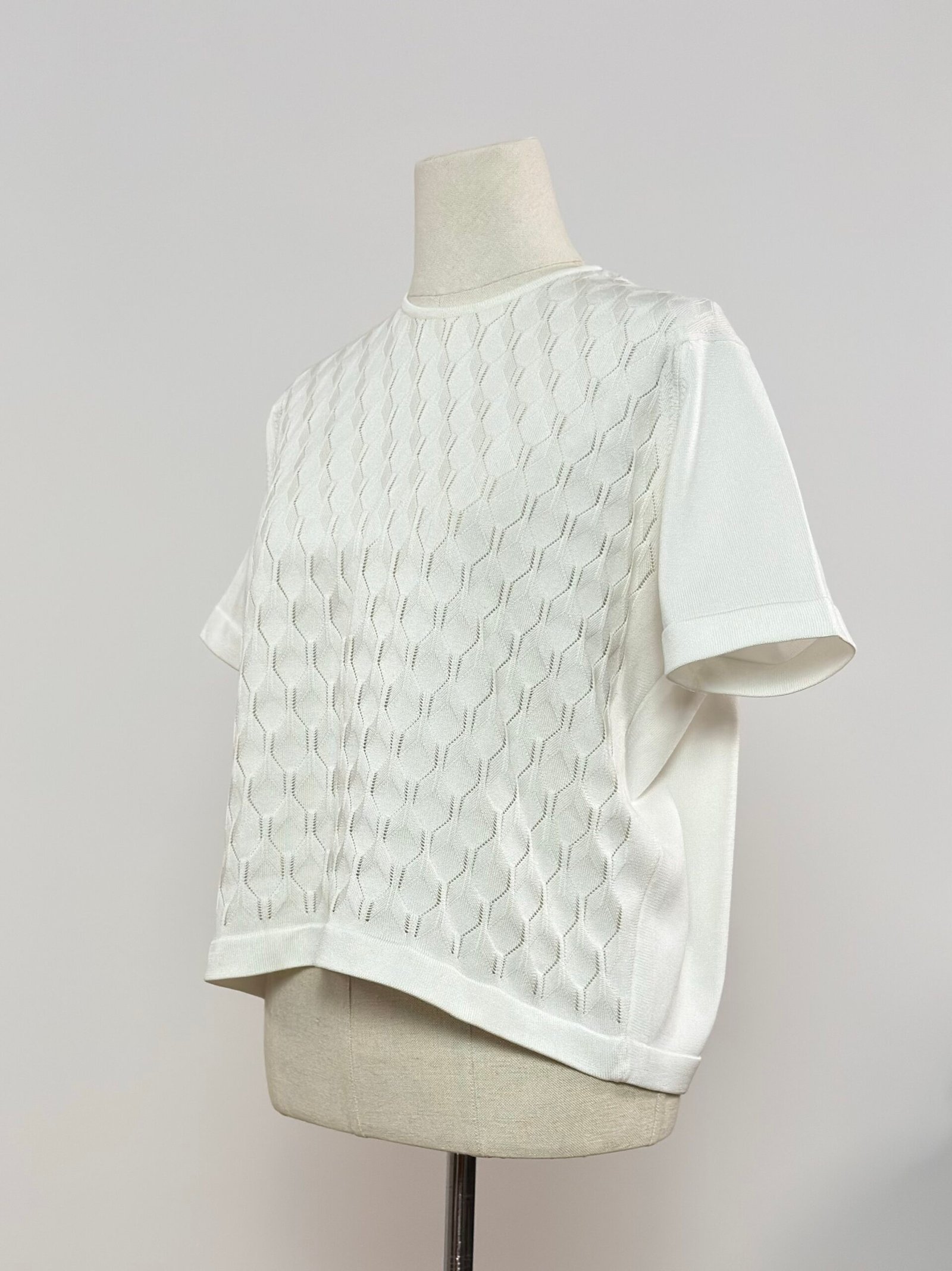 Top de punto blanco calado - Imagen 3