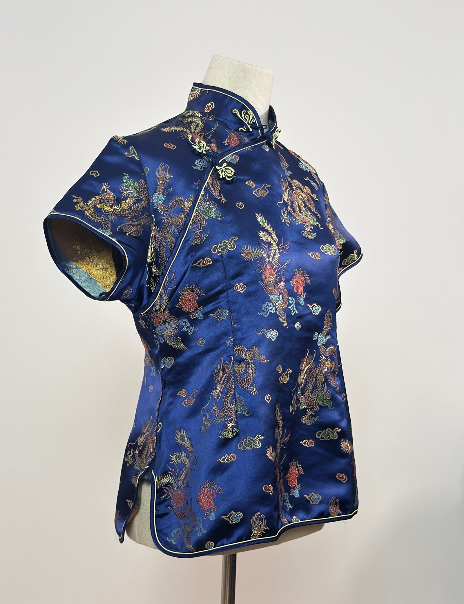 Top quipao azul eléctrico - Imagen 2