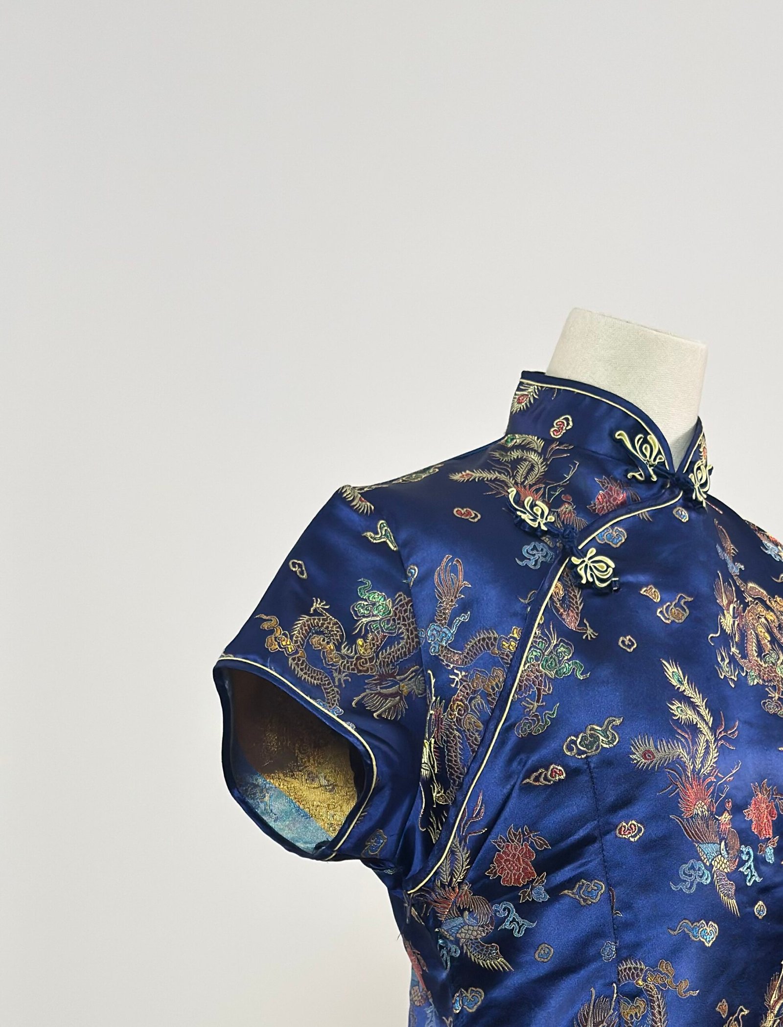 Top quipao azul eléctrico - Imagen 3