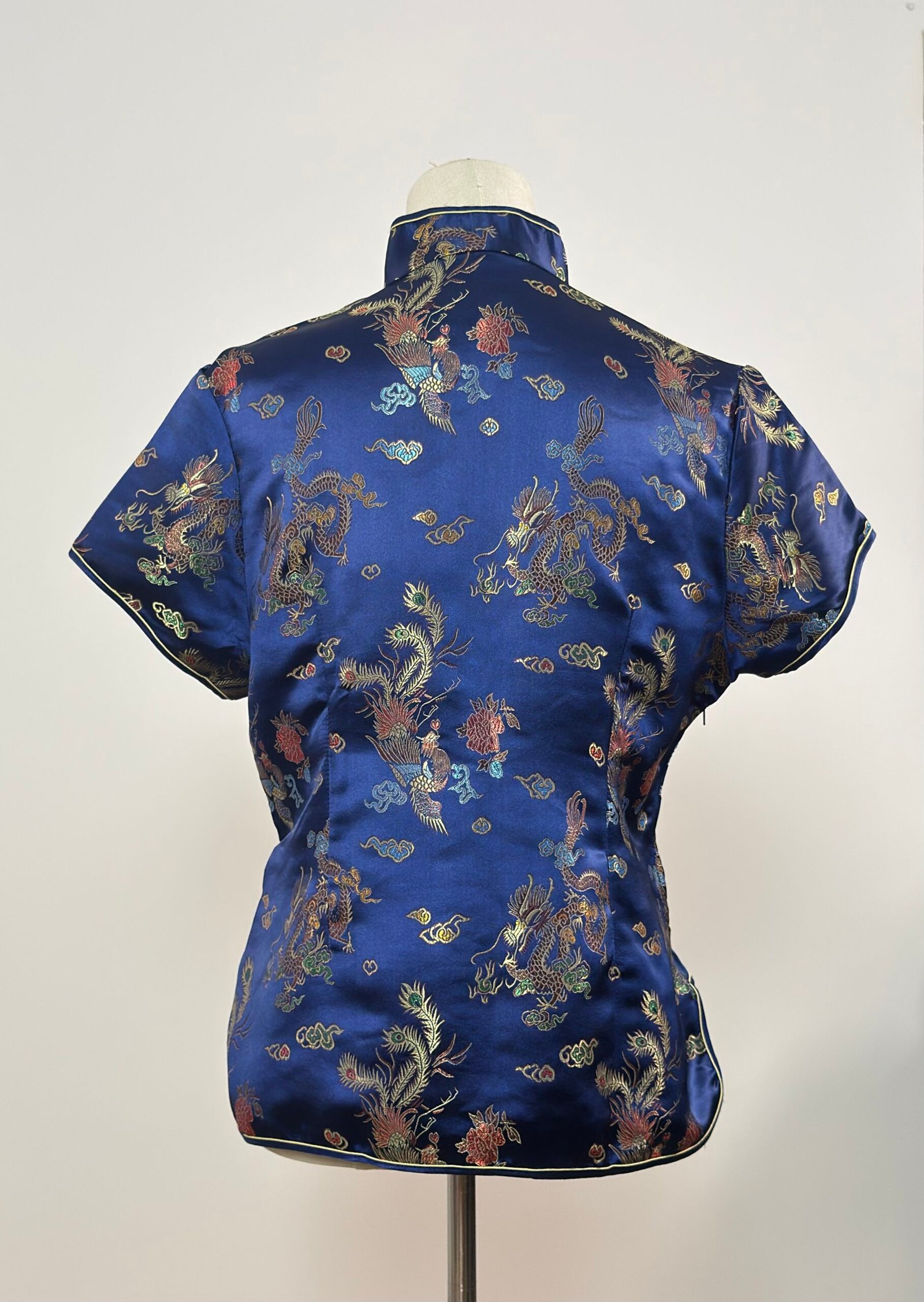 Top quipao azul eléctrico - Imagen 5