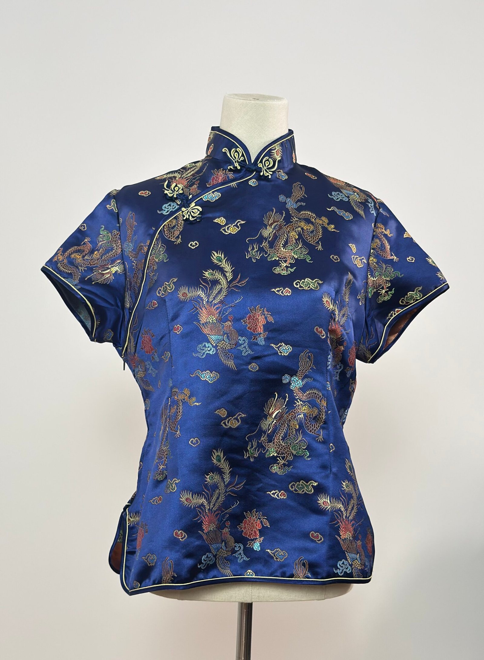 Top quipao azul eléctrico - Imagen 6