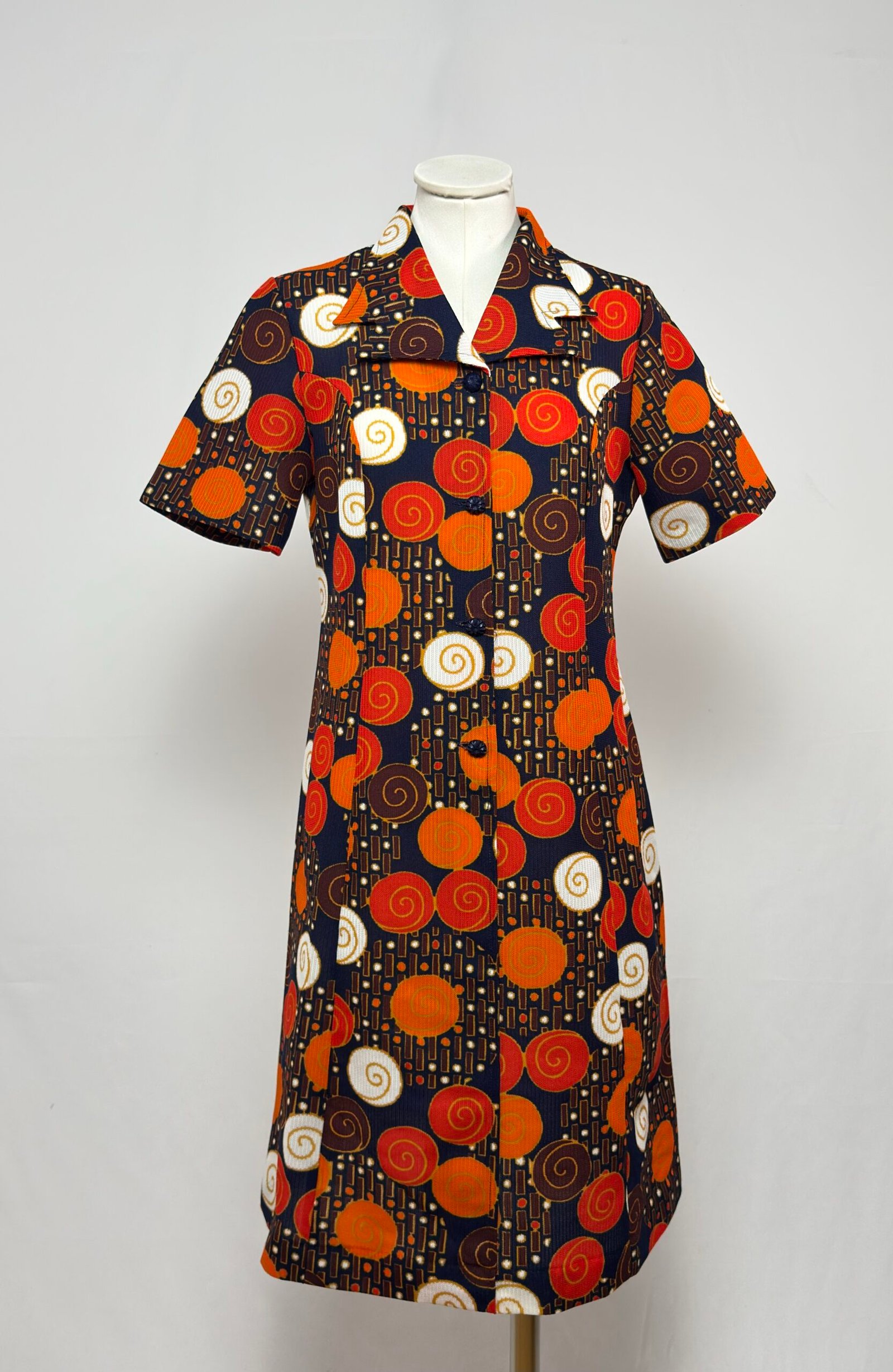 Vestidos años 70 estampado círculos - Imagen 3