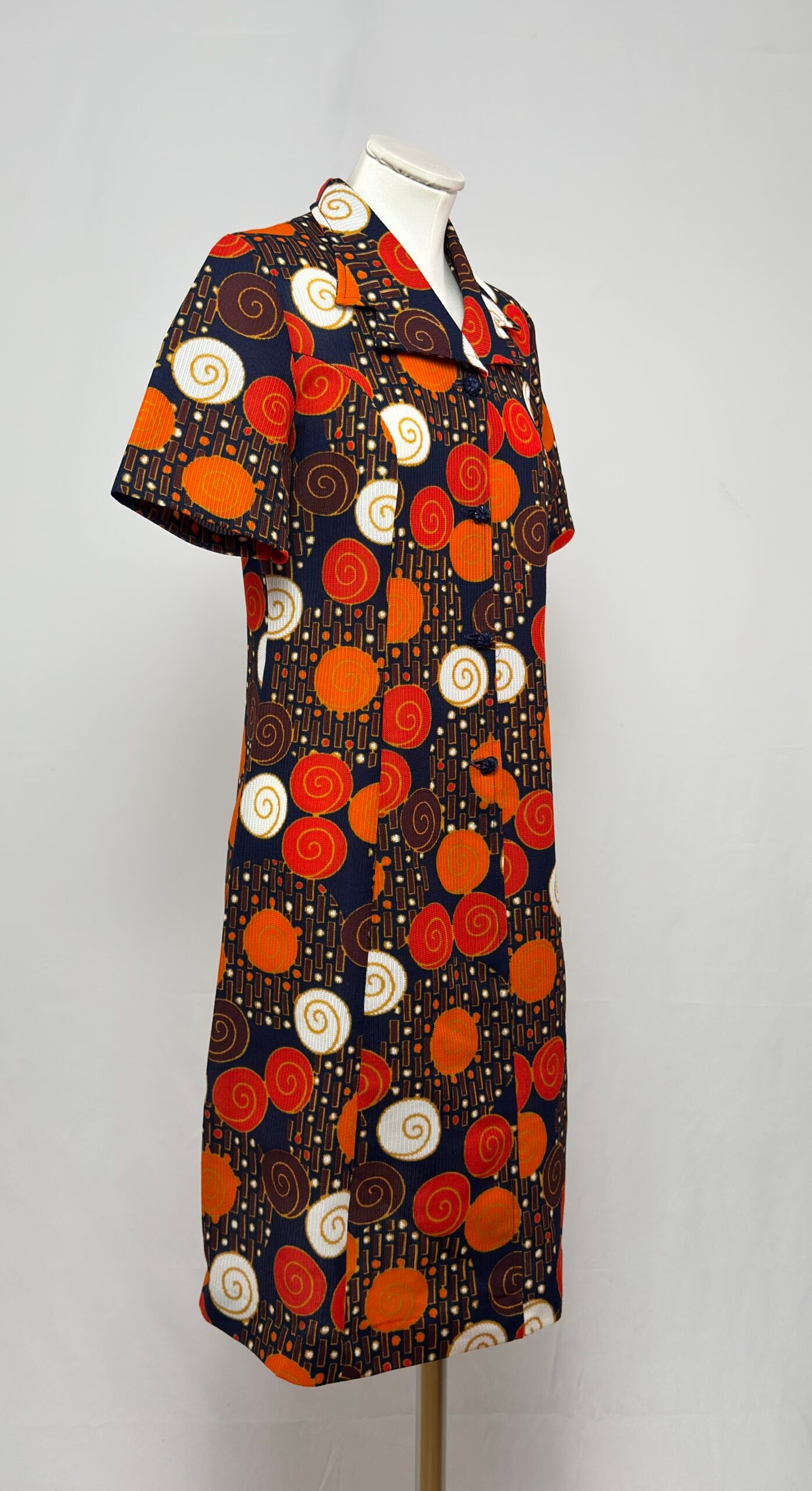 Vestidos años 70 estampado círculos - Imagen 4