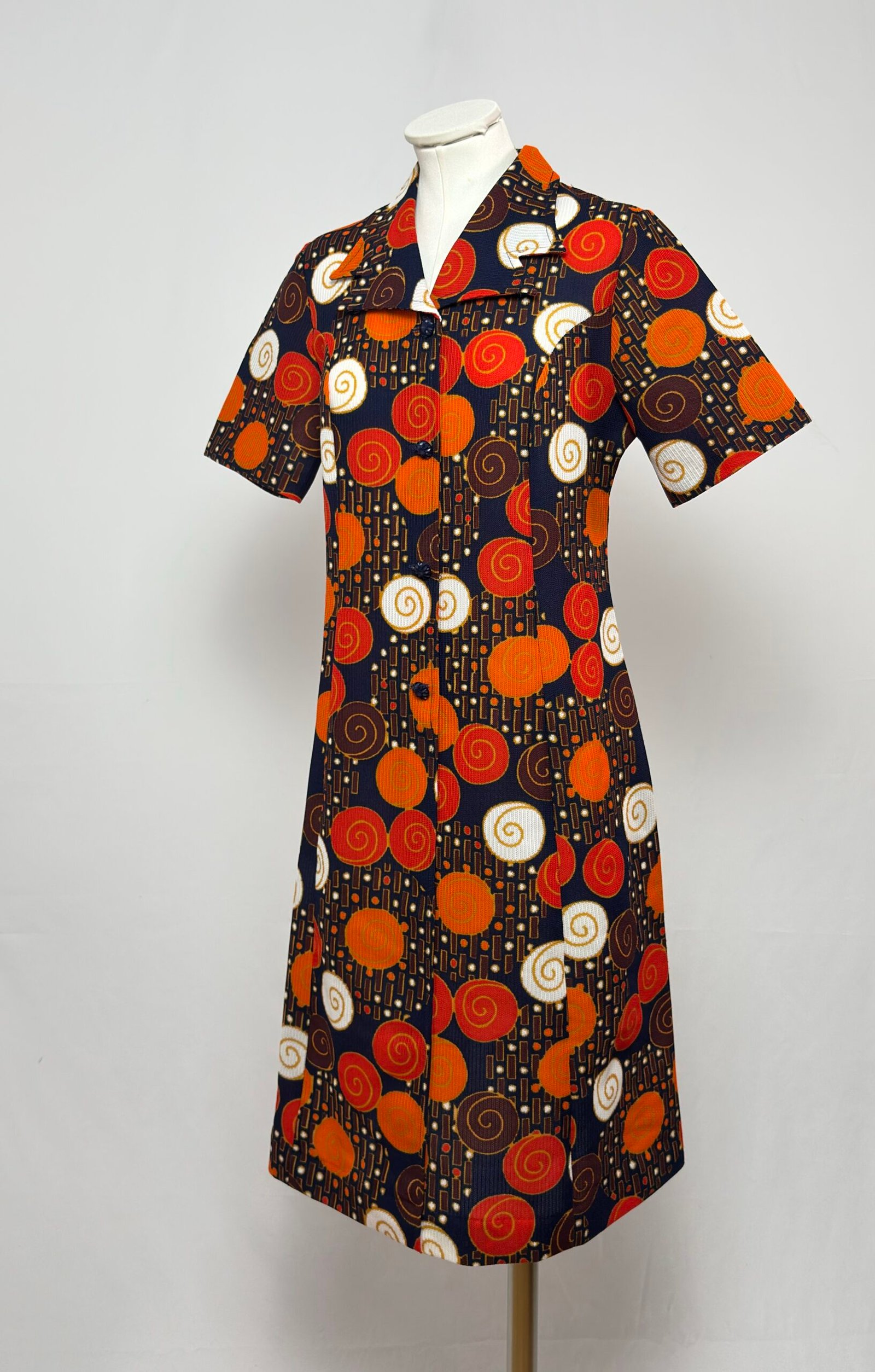 Vestidos años 70 estampado círculos - Imagen 5