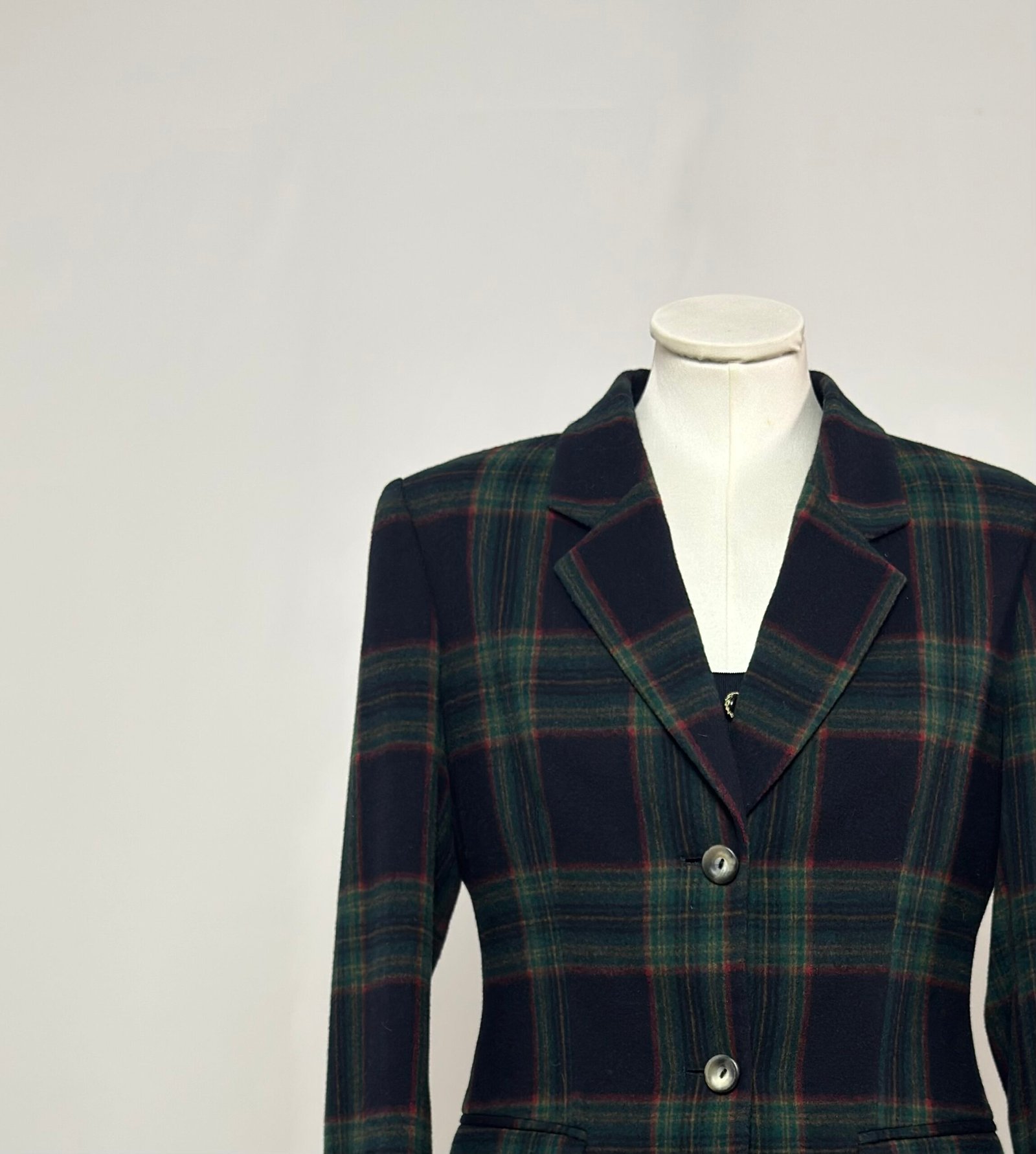 Blazer azul marino tipo tartán - Imagen 2