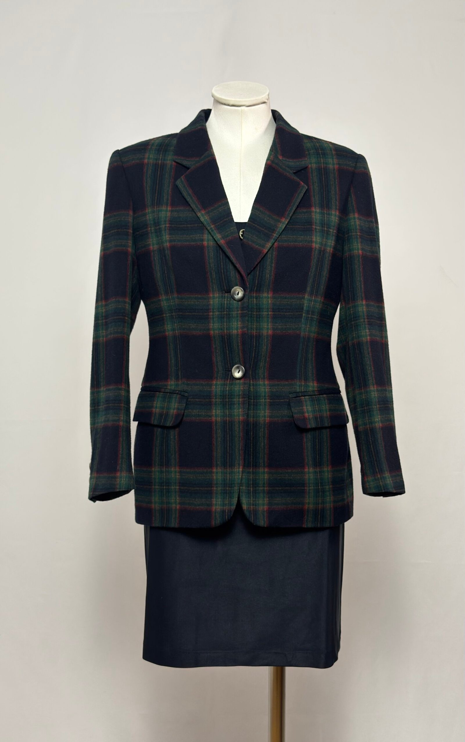 Blazer azul marino tipo tartán - Imagen 3