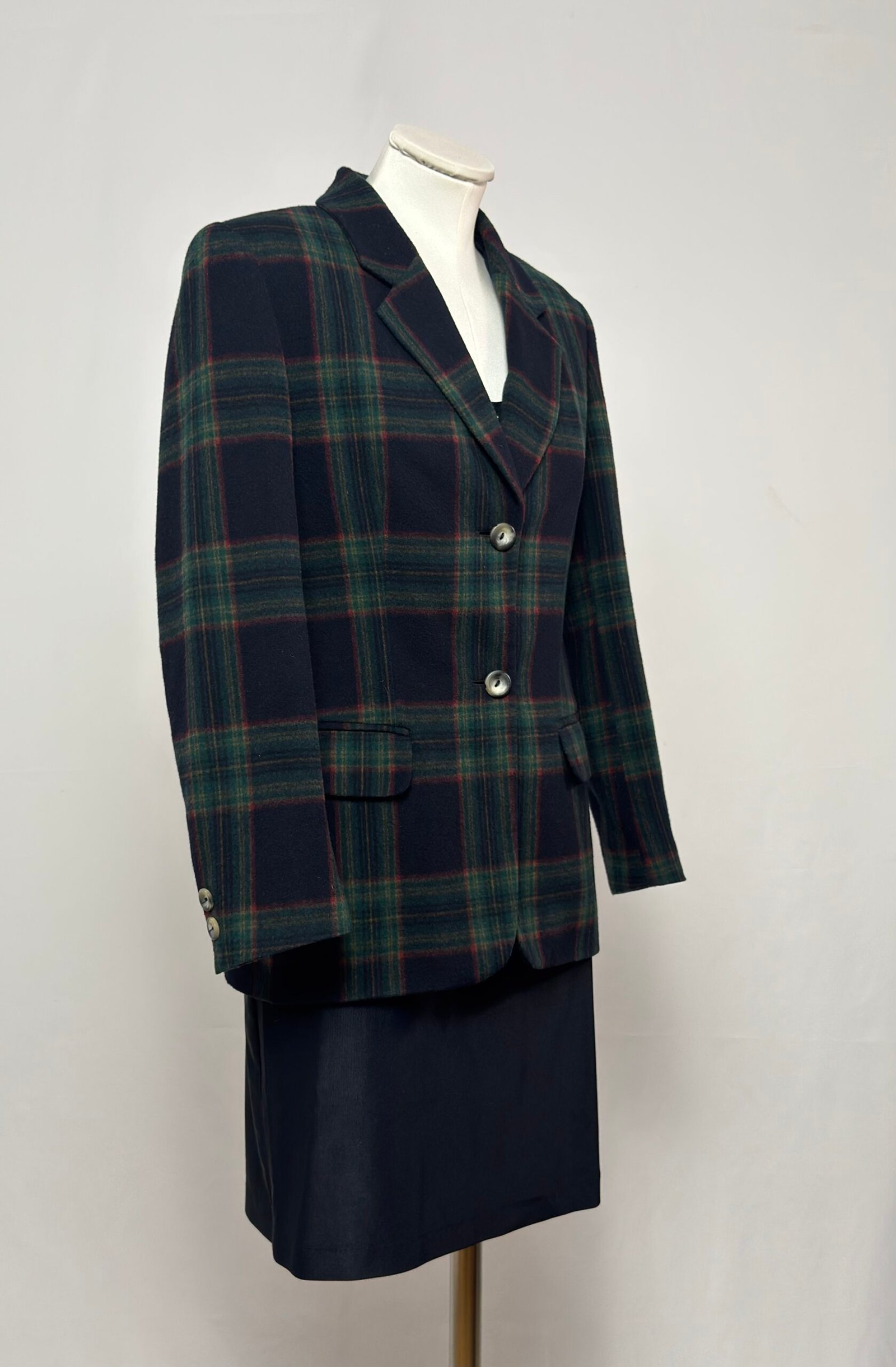 Blazer azul marino tipo tartán