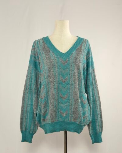 Jersey cuello de pico turquesa