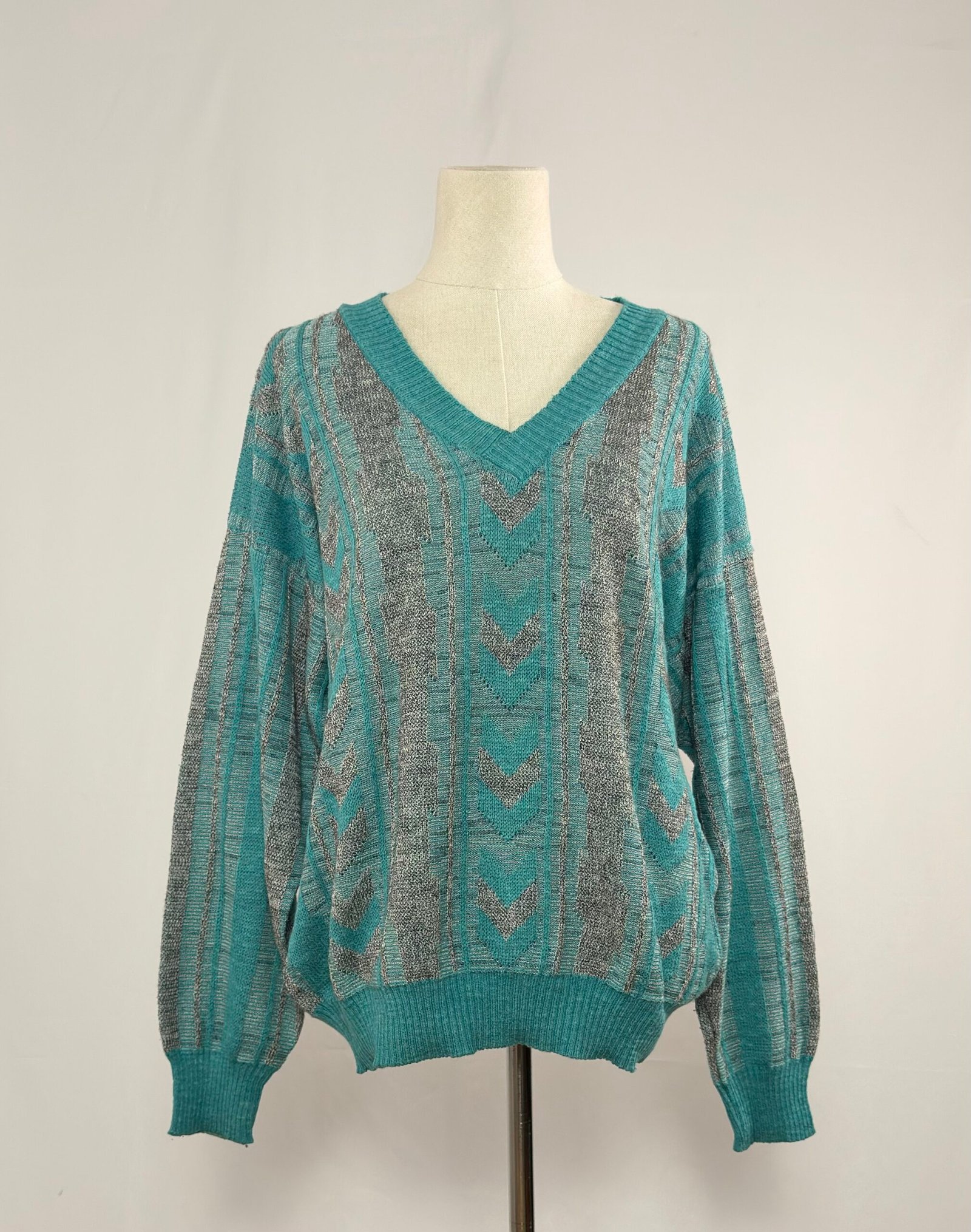 Jersey cuello de pico turquesa