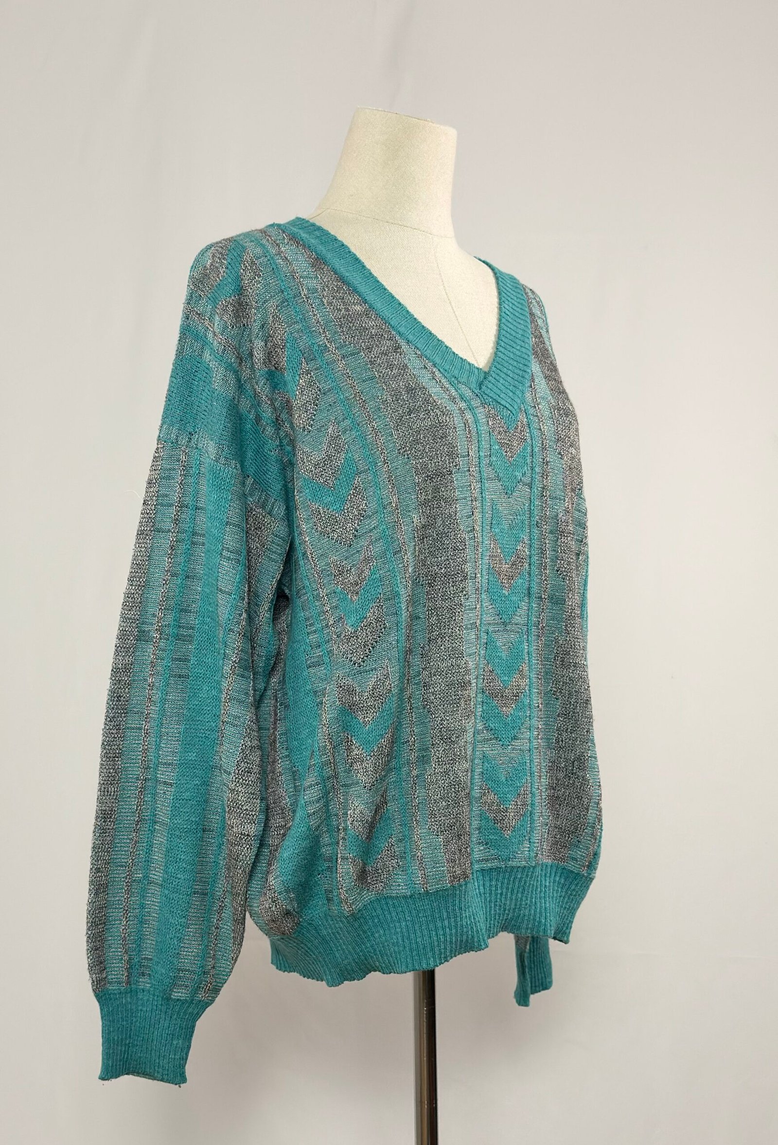 Jersey cuello de pico turquesa - Imagen 2