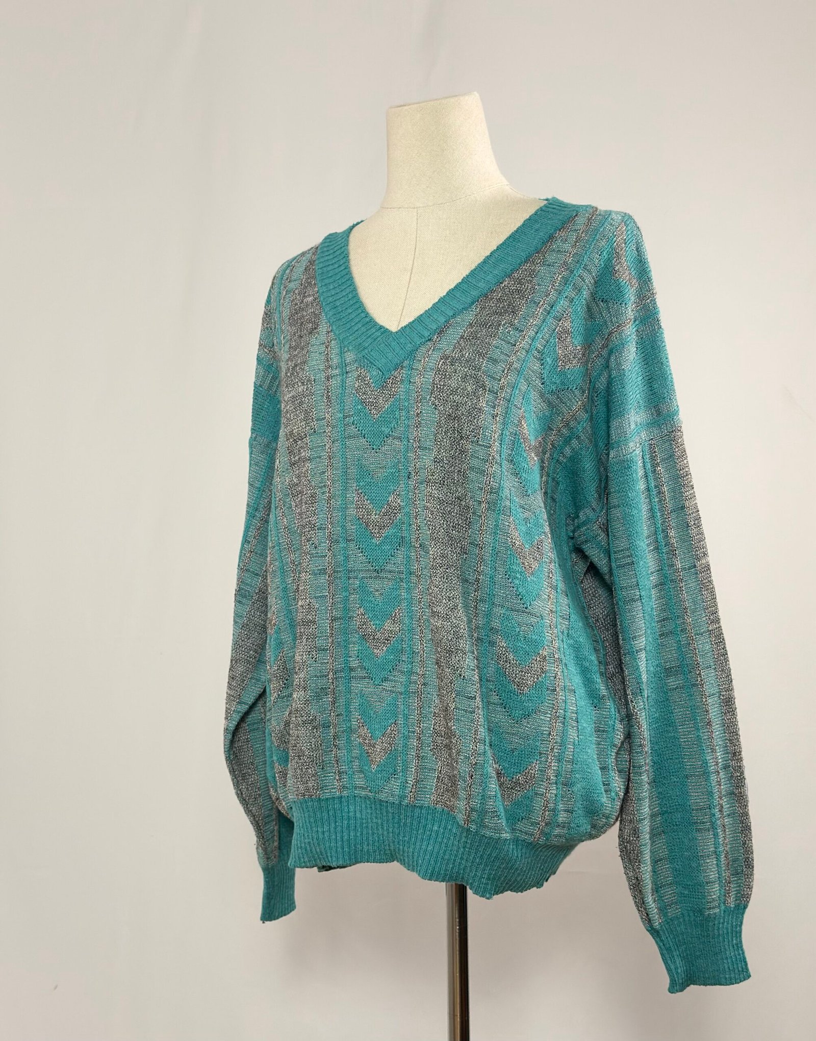 Jersey cuello de pico turquesa - Imagen 3