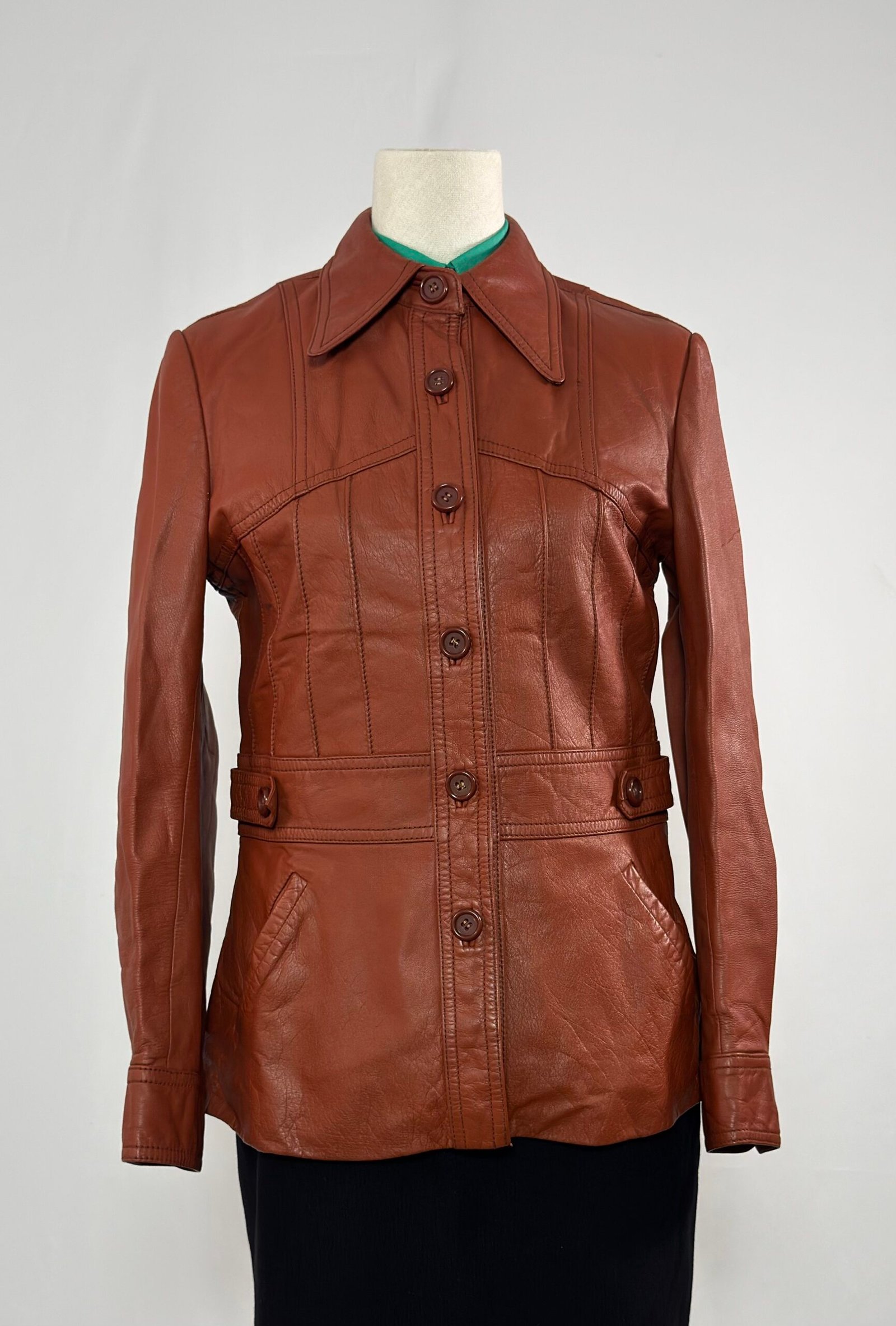 Chaqueta de cuero color caldera - Imagen 2
