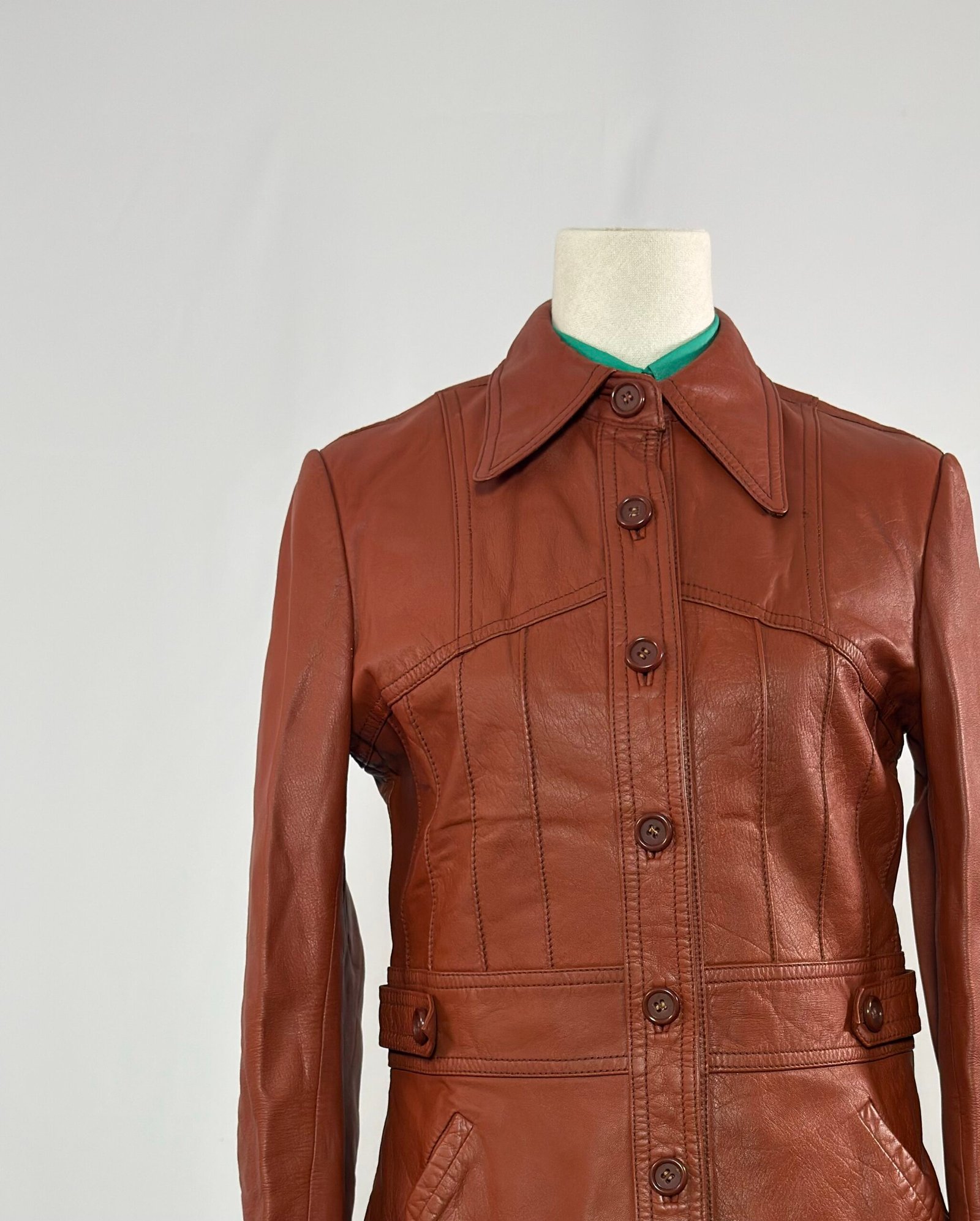 Chaqueta de cuero color caldera - Imagen 3
