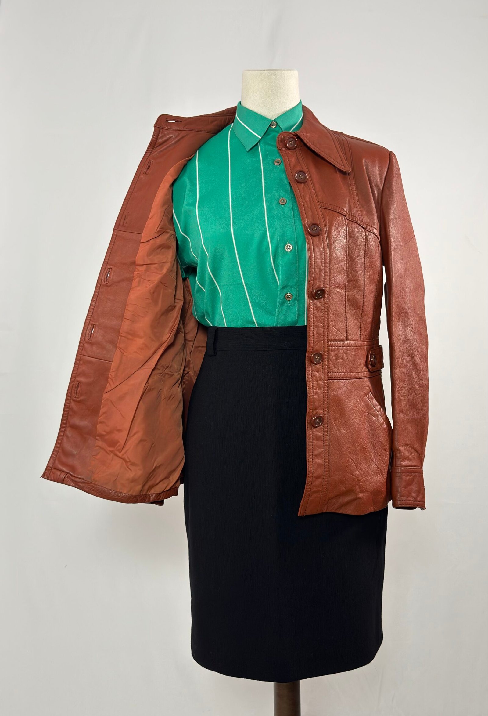 Chaqueta de cuero color caldera - Imagen 8