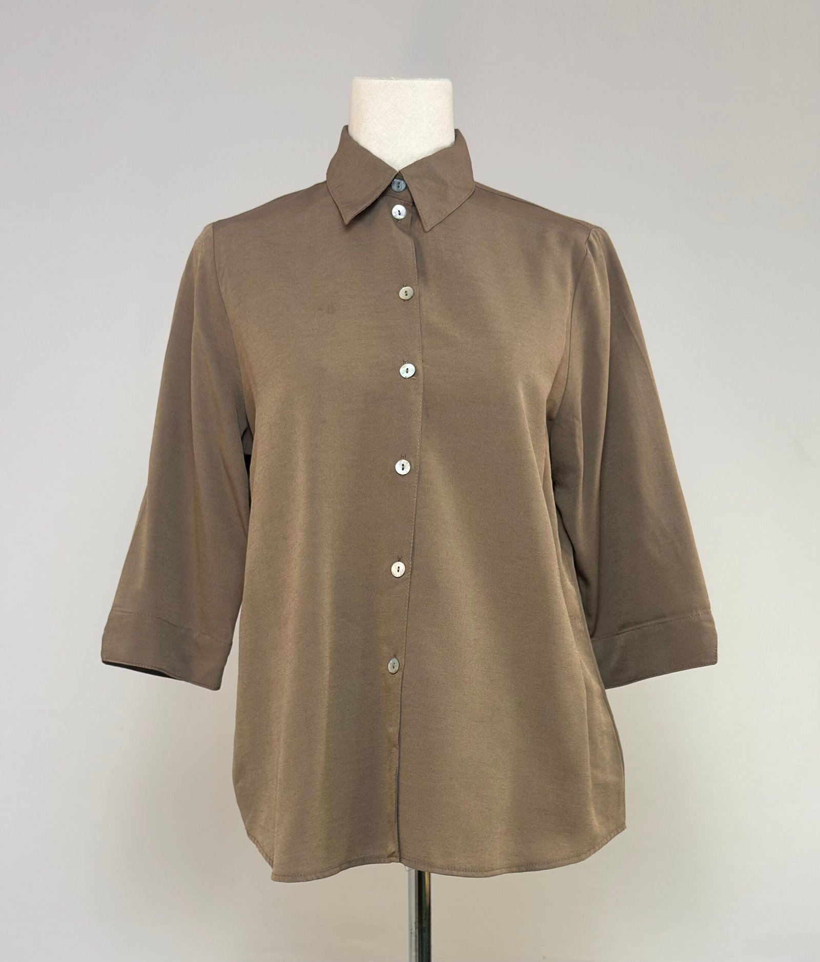 Blusa manga por el codo color camel - Imagen 2