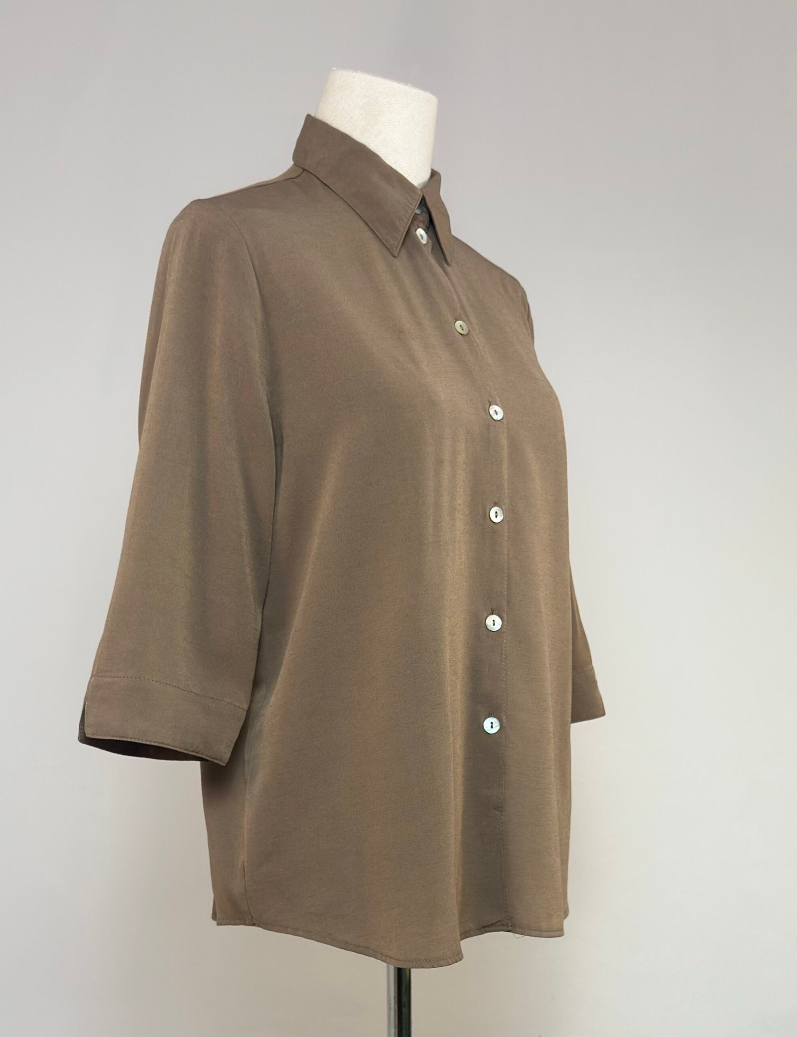 Blusa manga por el codo color camel - Imagen 3