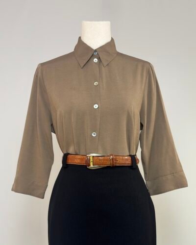 Blusa manga por el codo color camel