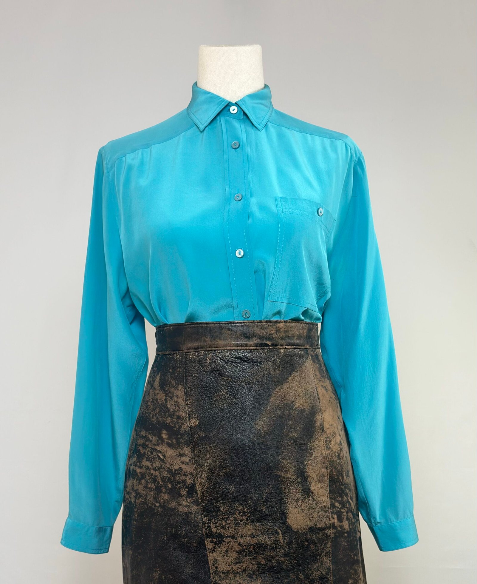 Blusa de seda turquesa - Imagen 5