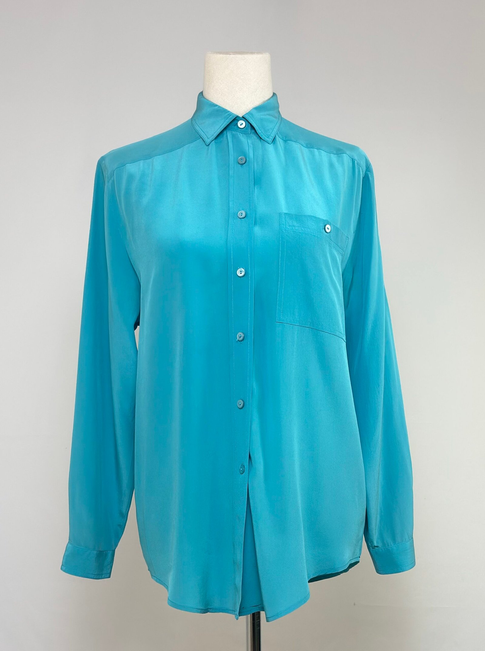 Blusa de seda turquesa - Imagen 4