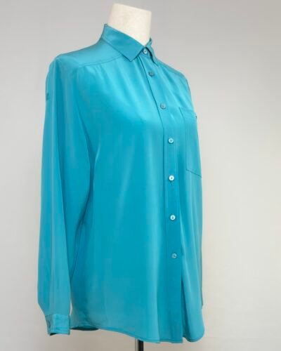 Blusa de seda turquesa