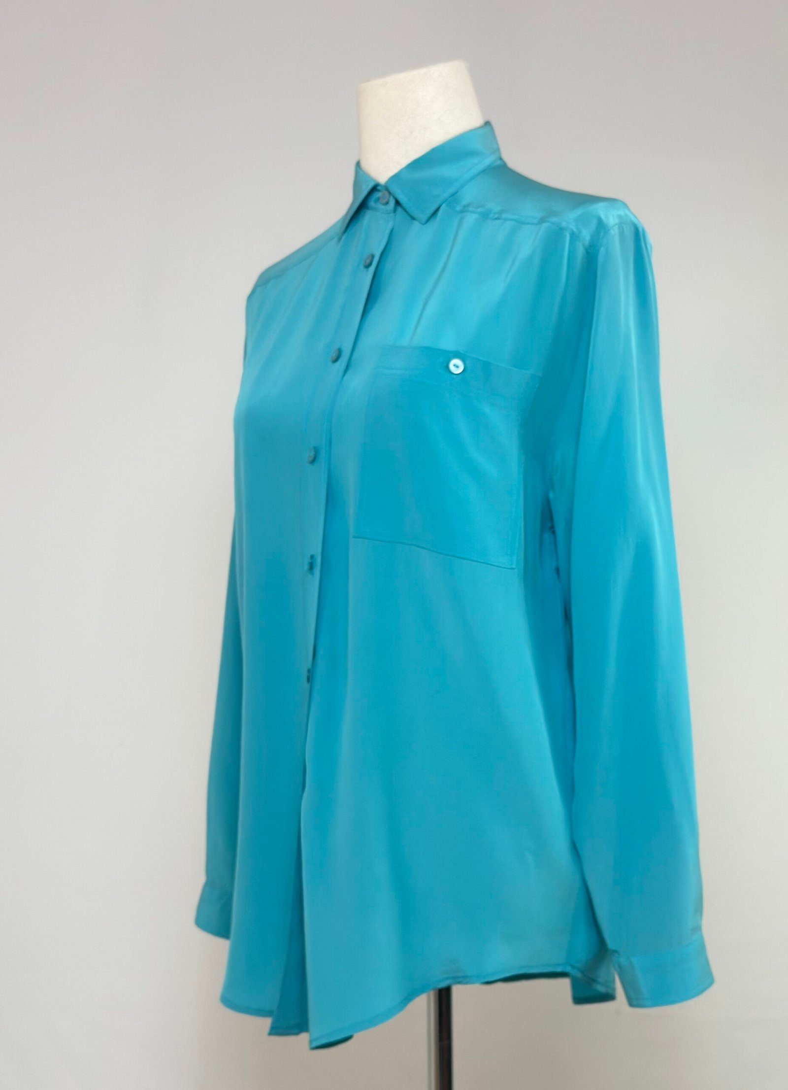 Blusa de seda turquesa - Imagen 3