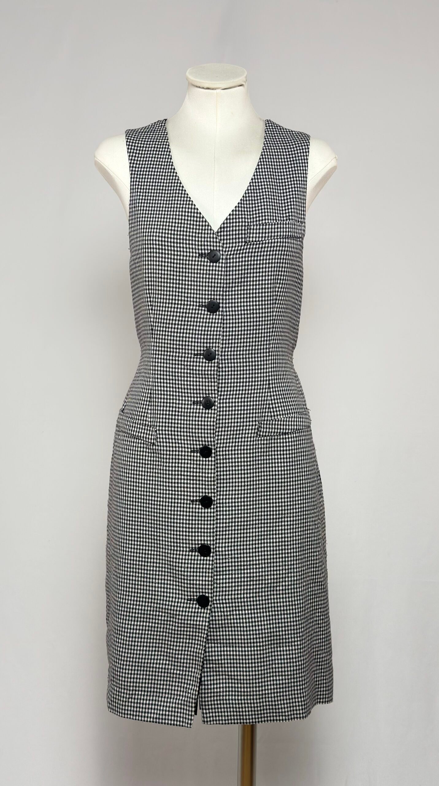 Vestido tipo pichi de cuadros vichy - Imagen 2