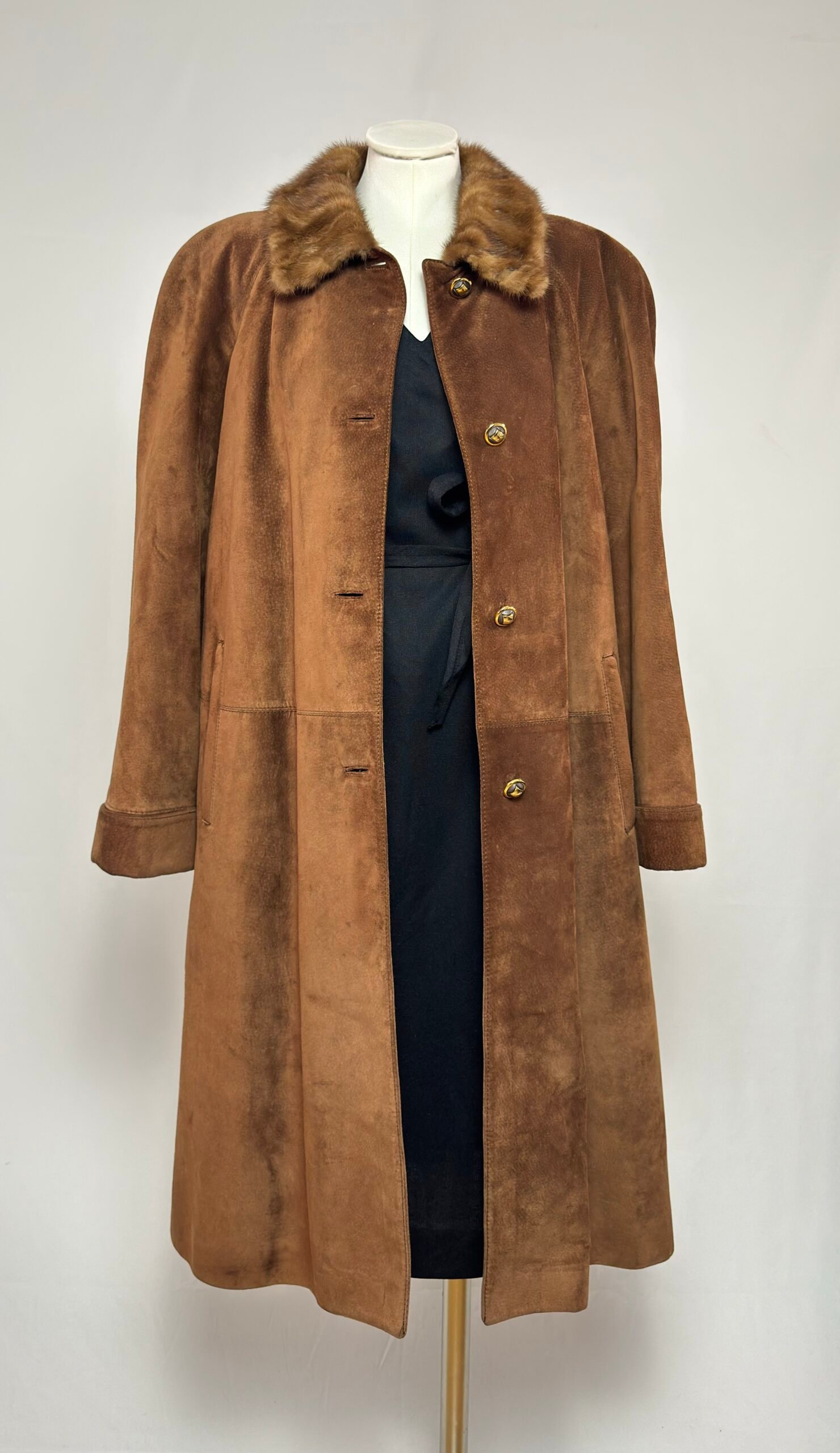 Abrigo tipo shearling de piel vuelta