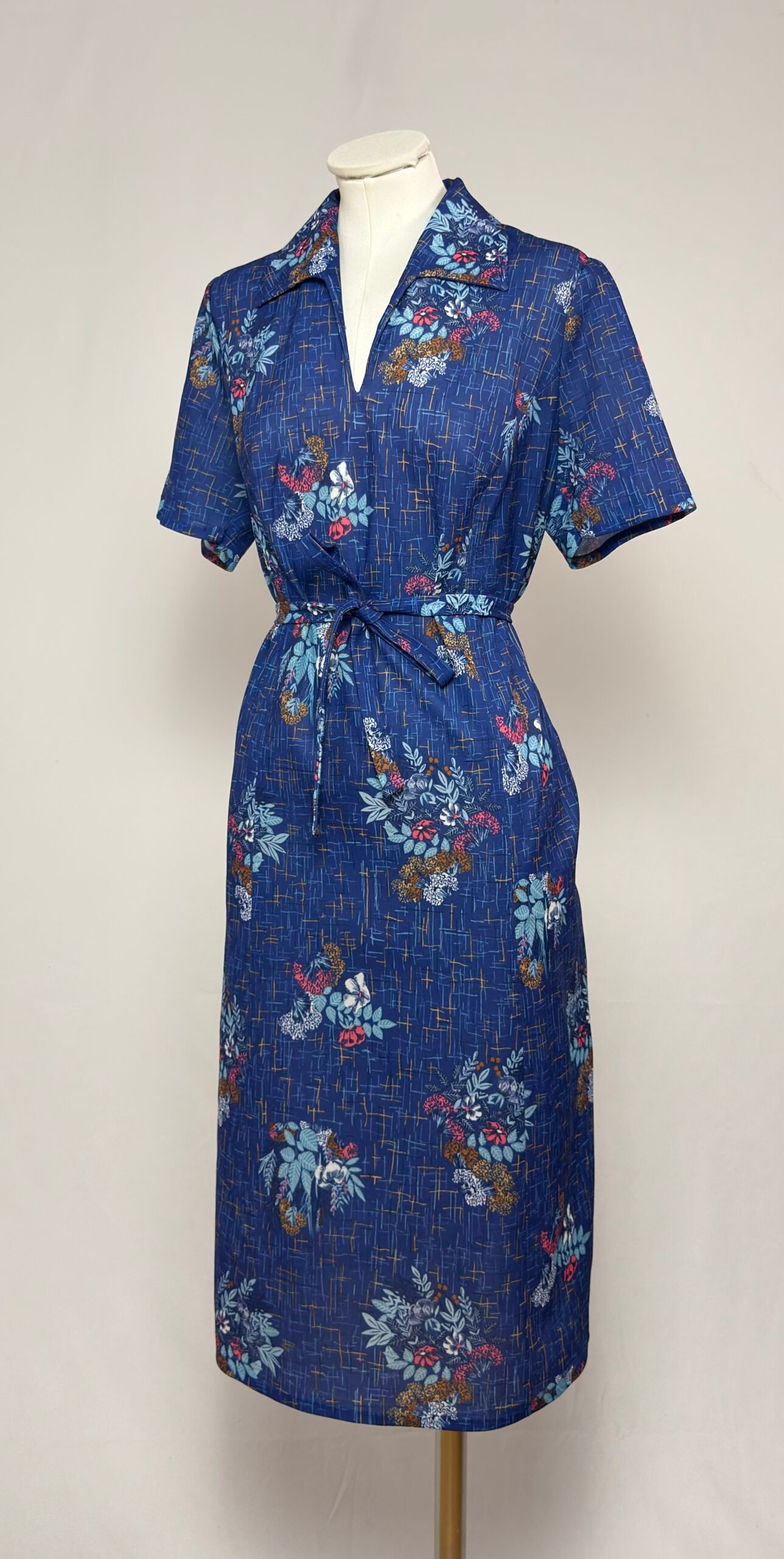 Vestido azulón estampado de flores - Imagen 5