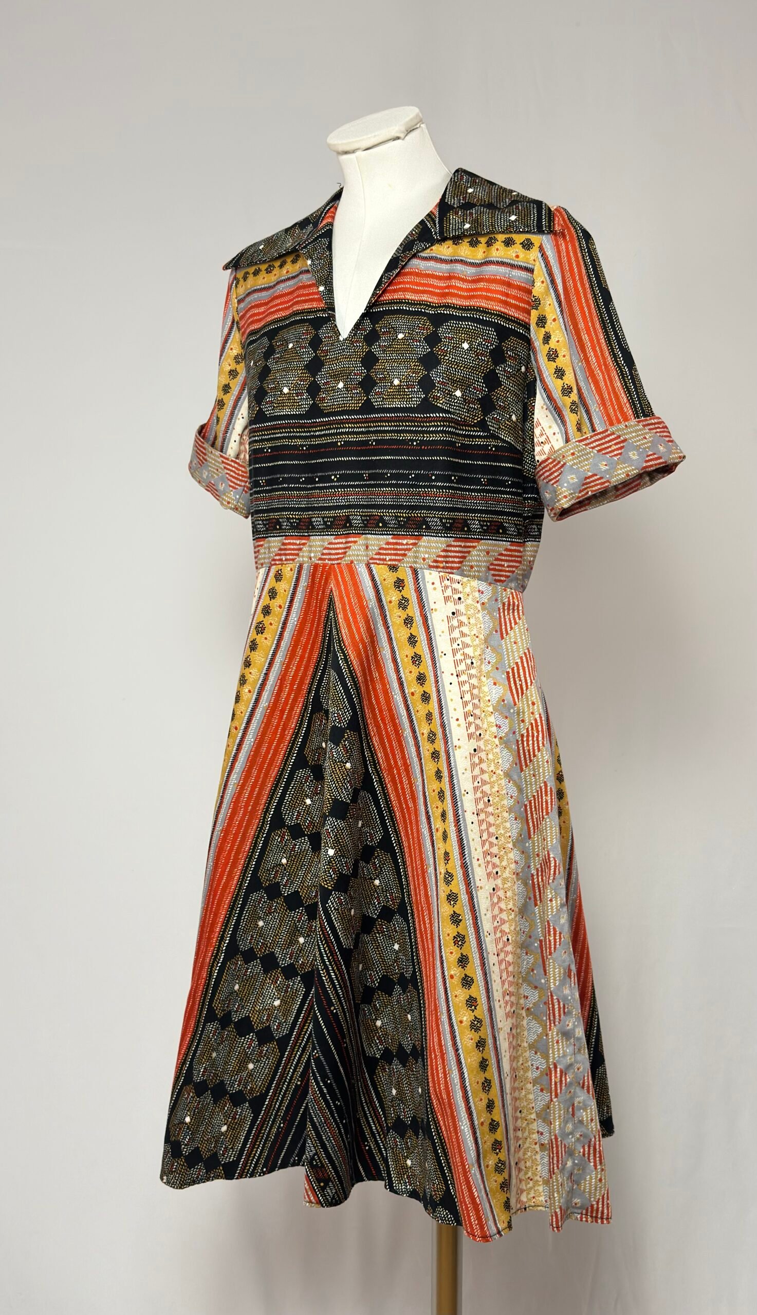 Vestido multi estampado étnico