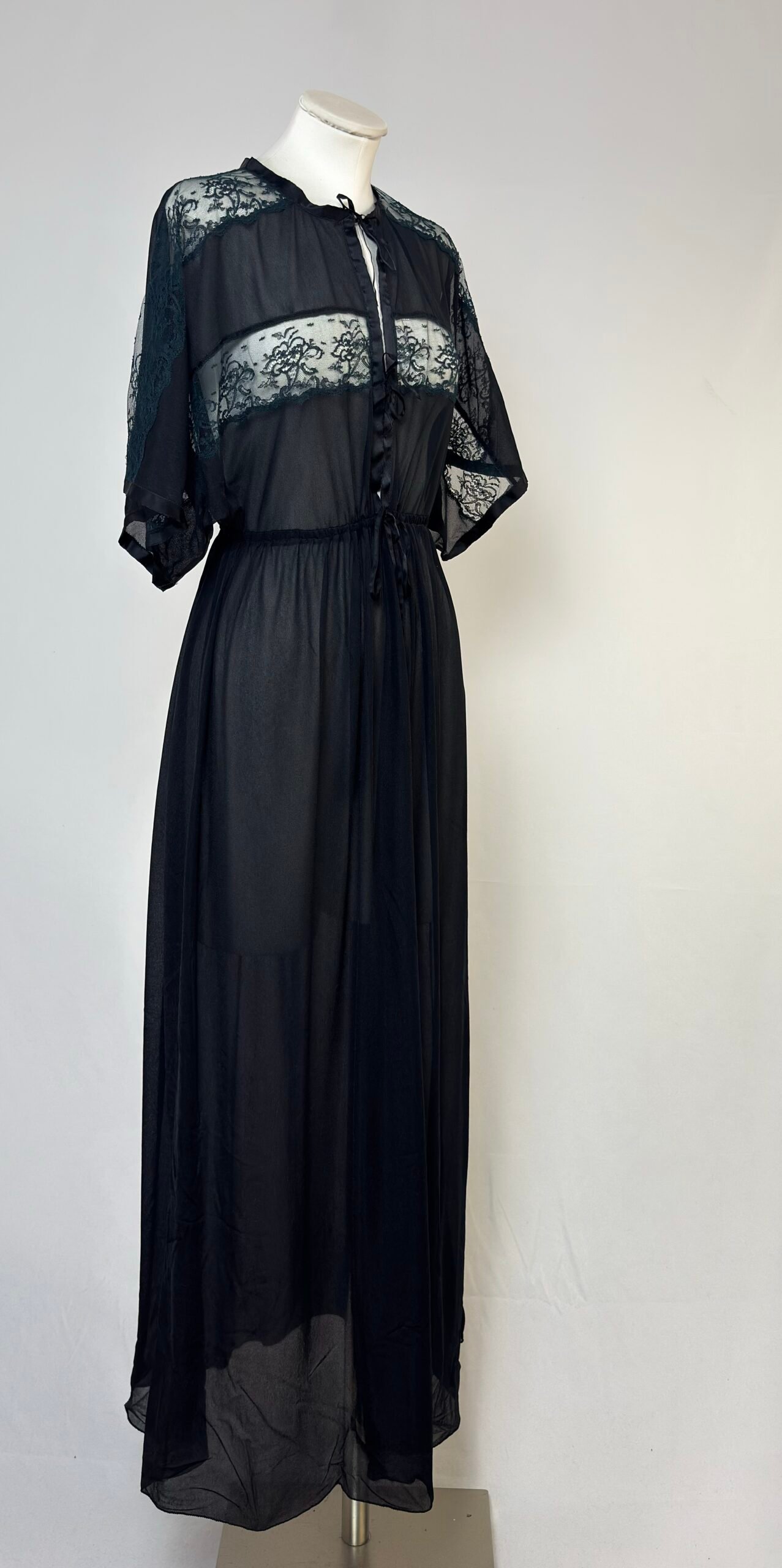 Camisón manga mariposa negro - Imagen 3