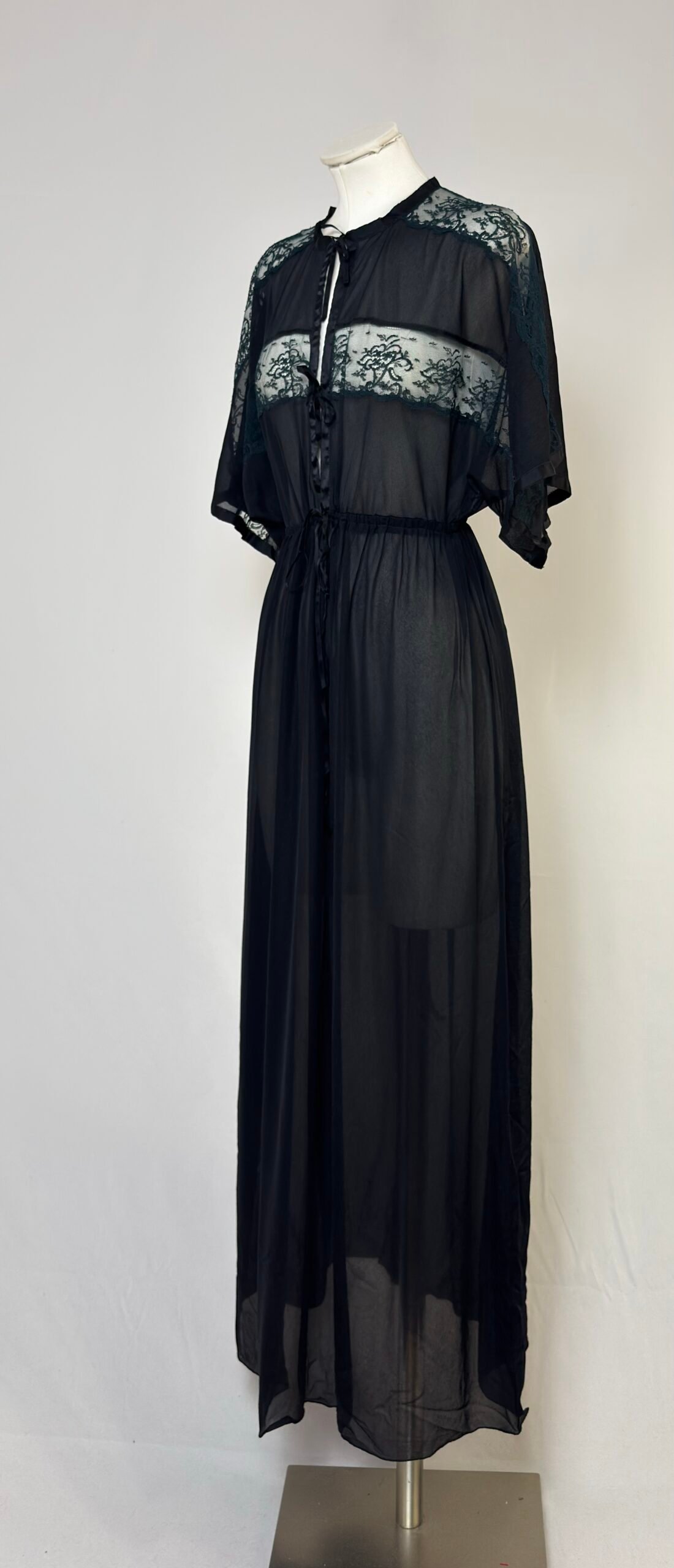 Camisón manga mariposa negro - Imagen 5