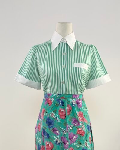 Camisa manga corta rayas verdes