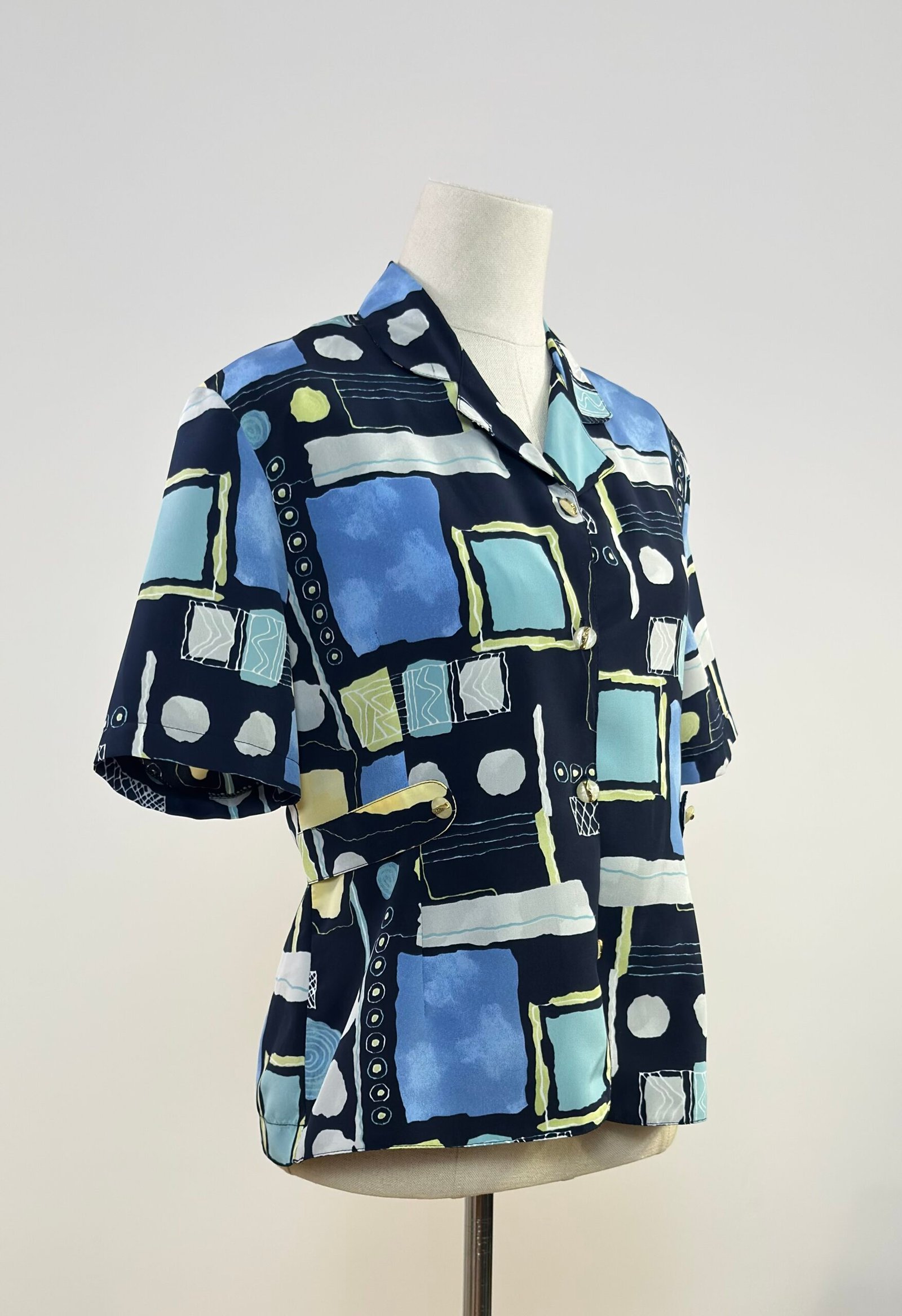 Blusa manga corta de tejido geométrico - Imagen 3