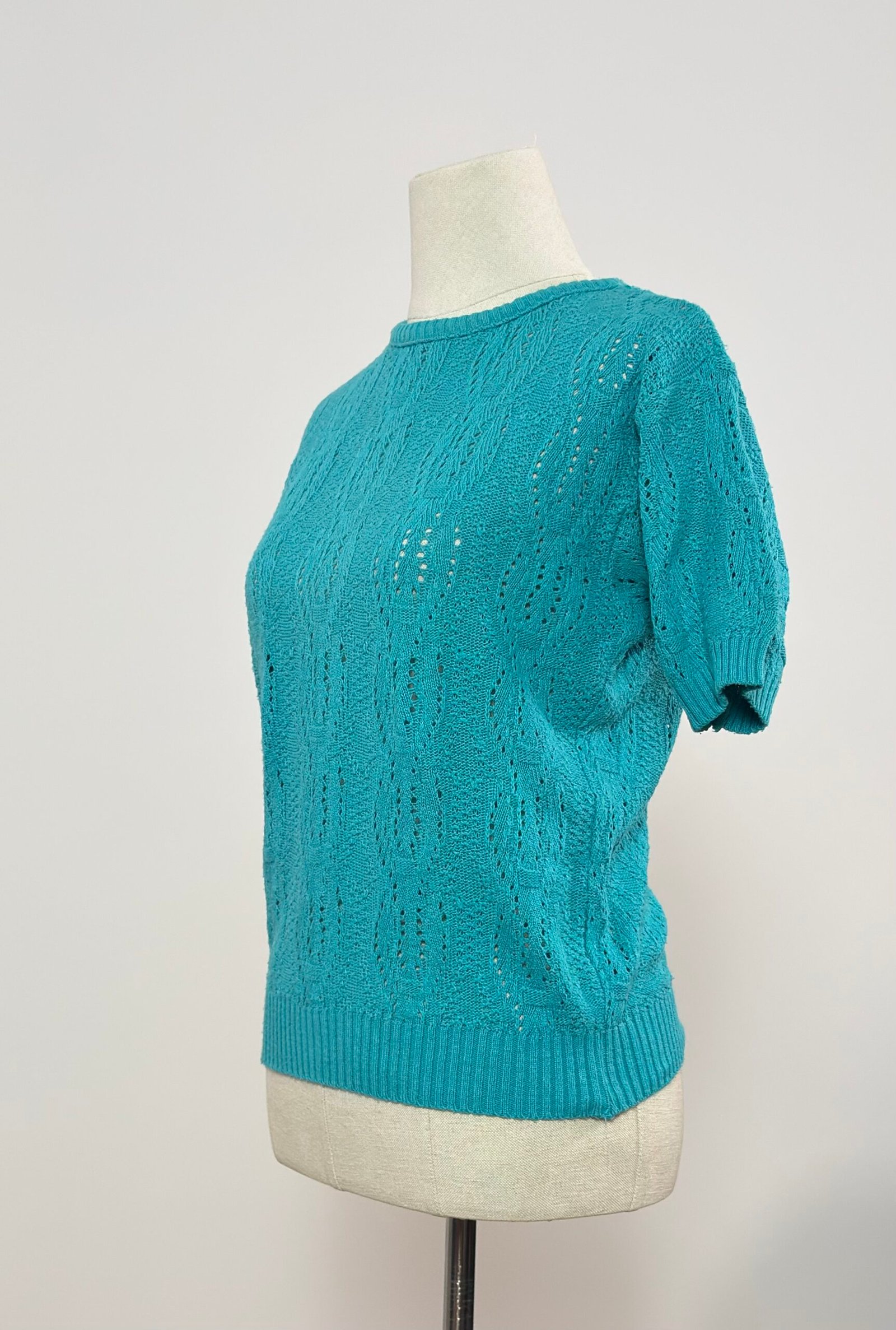 Top canalé turquesa - Imagen 4