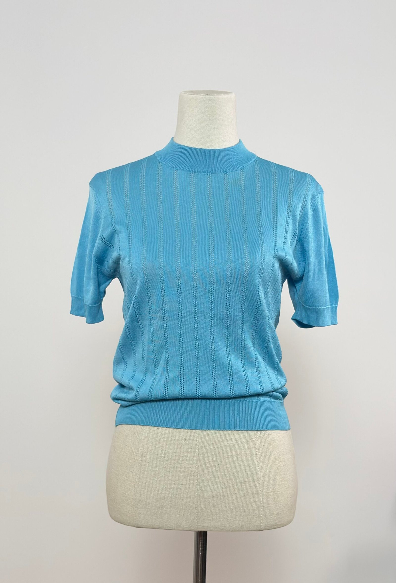 Top celeste cuello perkins - Imagen 5