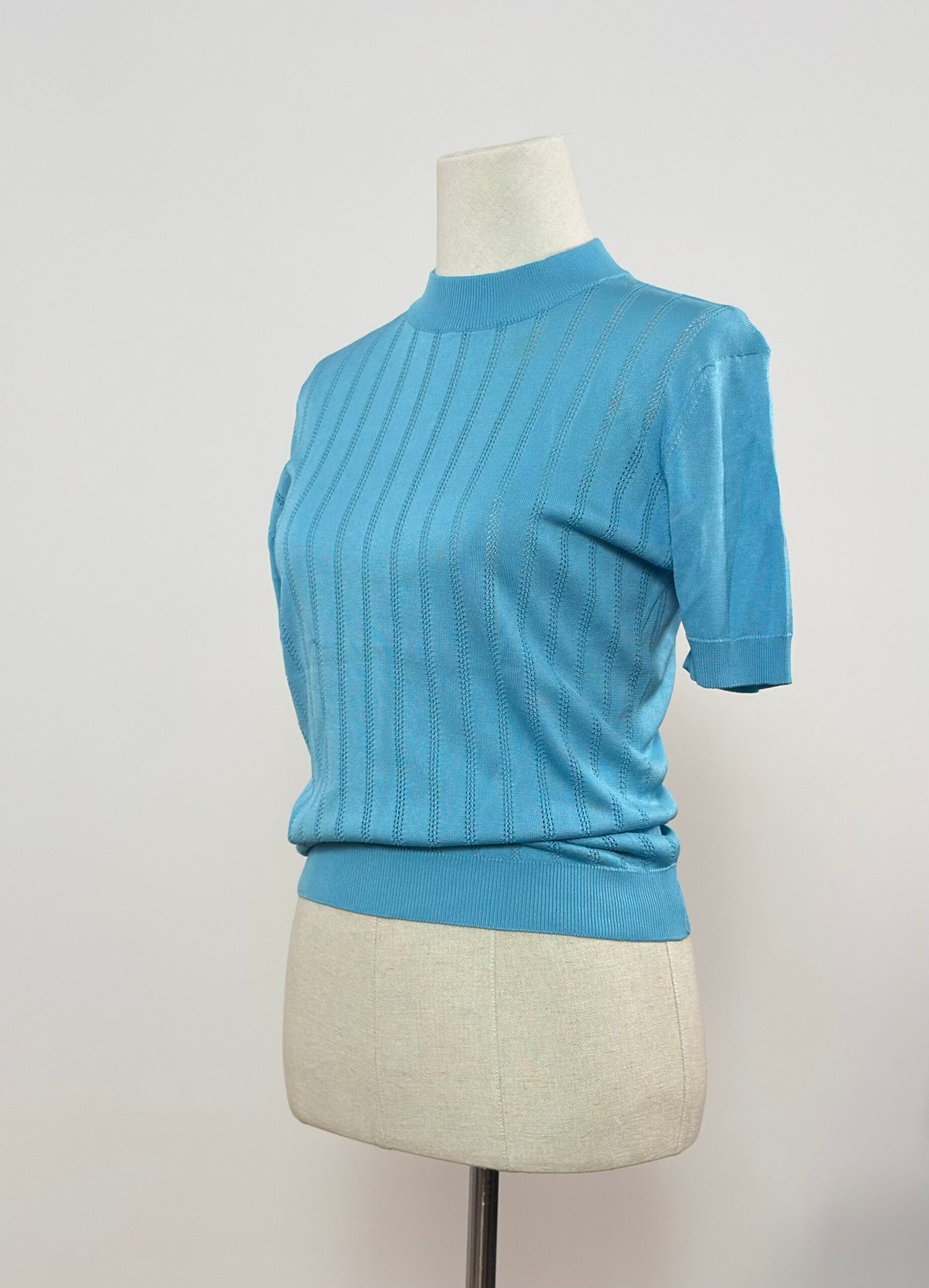 Top celeste cuello perkins - Imagen 4