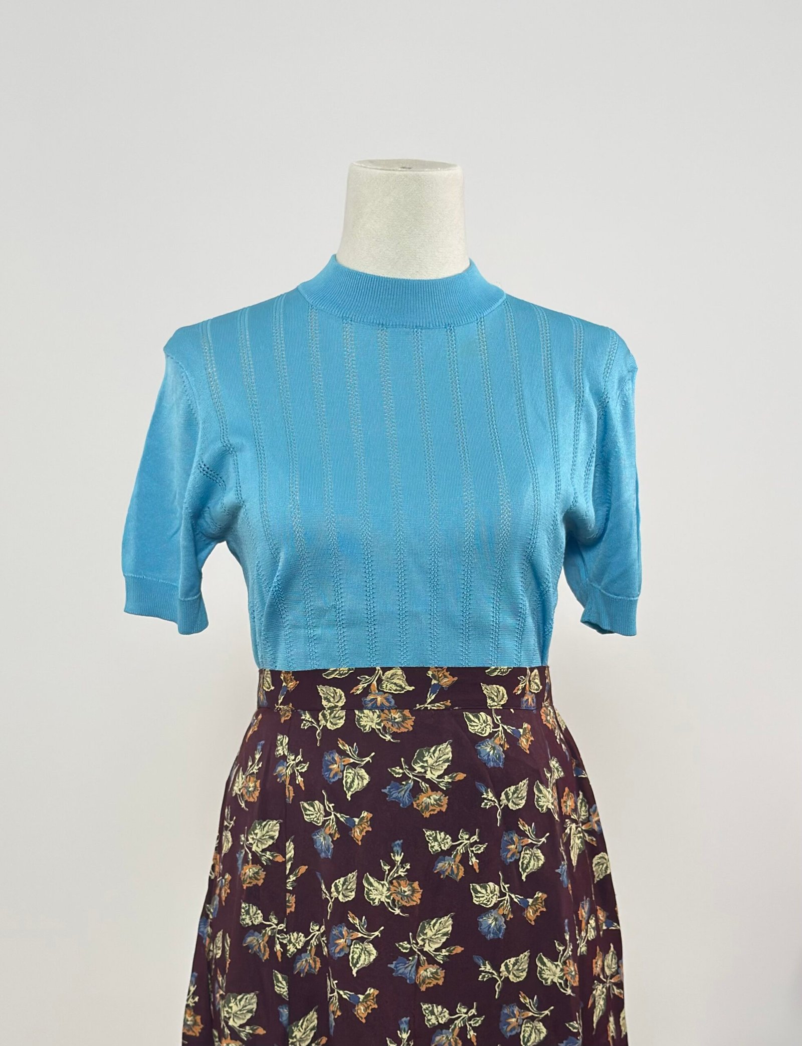 Top celeste cuello perkins - Imagen 3